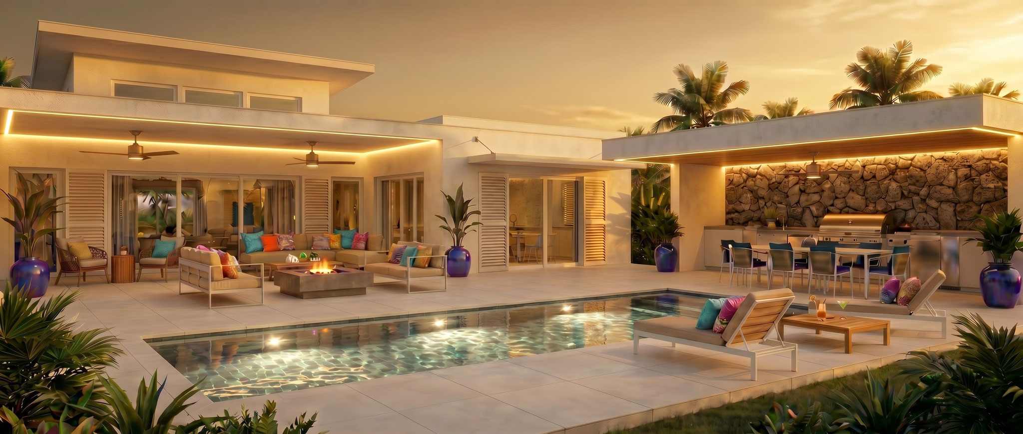 Nouveau programme exclusif Jinvesty de villa de luxe île Maurice LAELIA PDS trou au biches pied dans l'eau