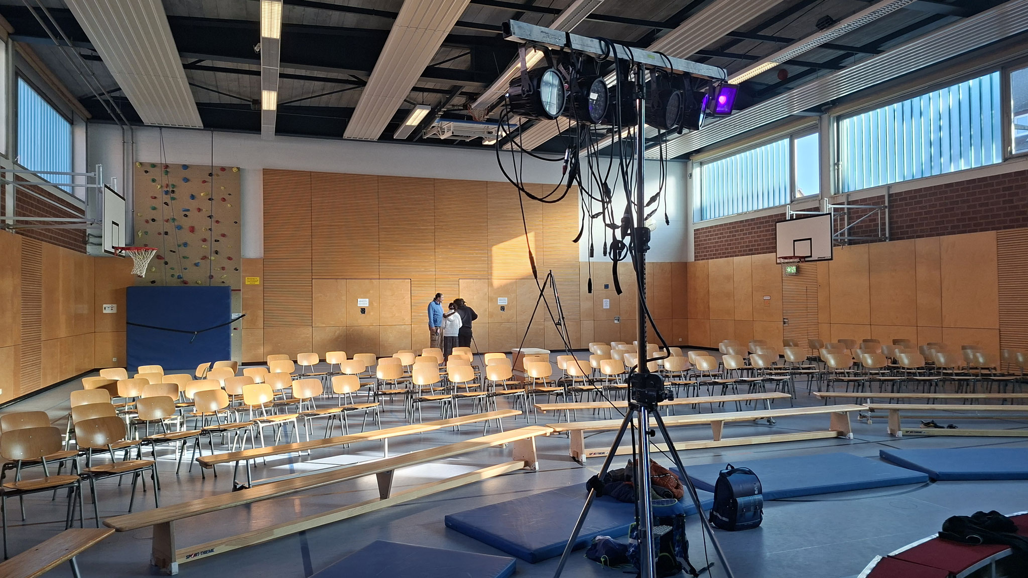 Das Videoteam beim Interview mit Martin vor der Show