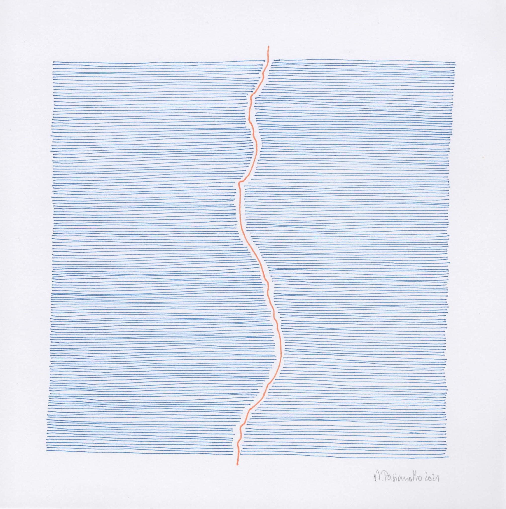 Ohne Titel  2021  Tusche auf Papier  20 x 20 cm