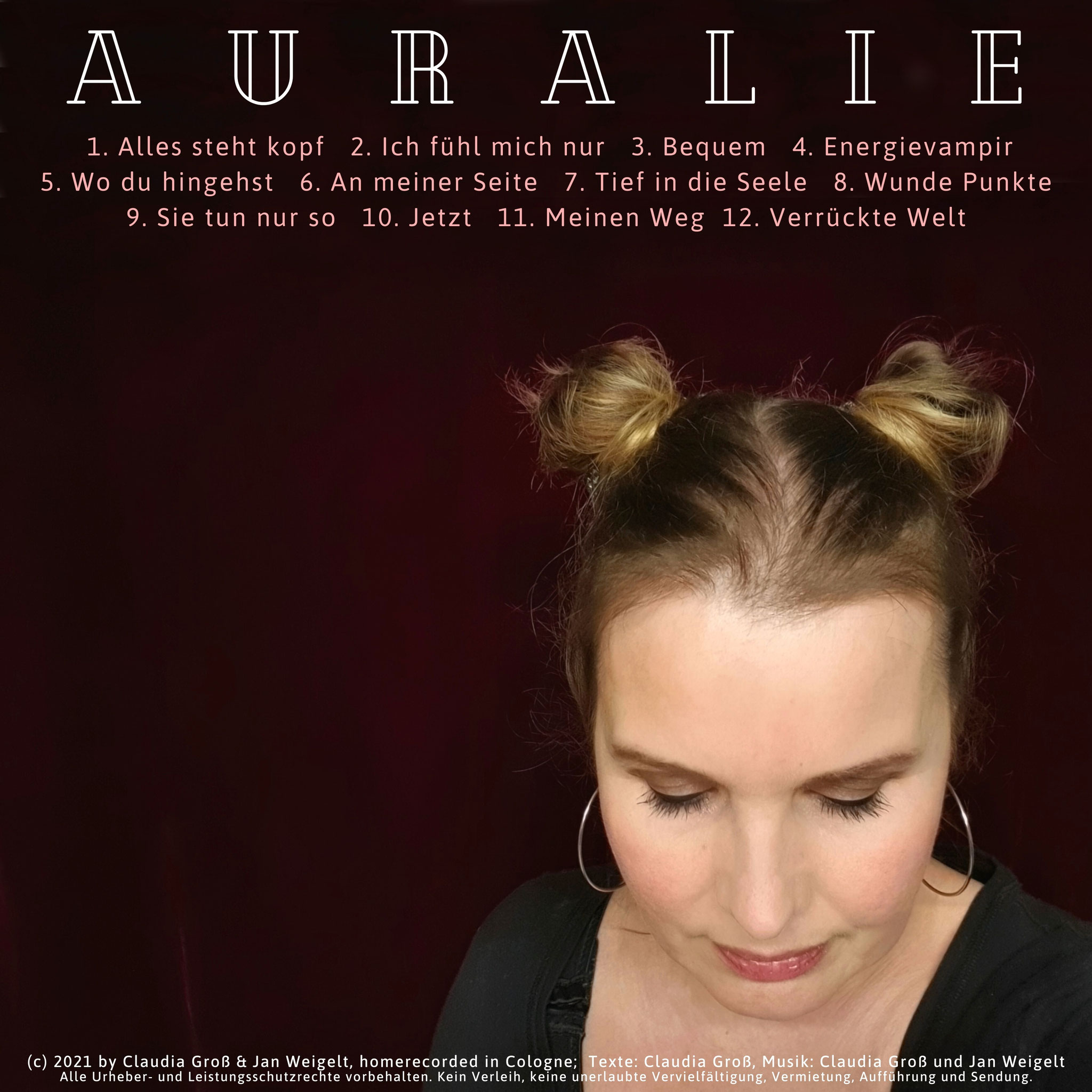 Mutausbruch CD von Auralie Rückseite mit Titeln 
