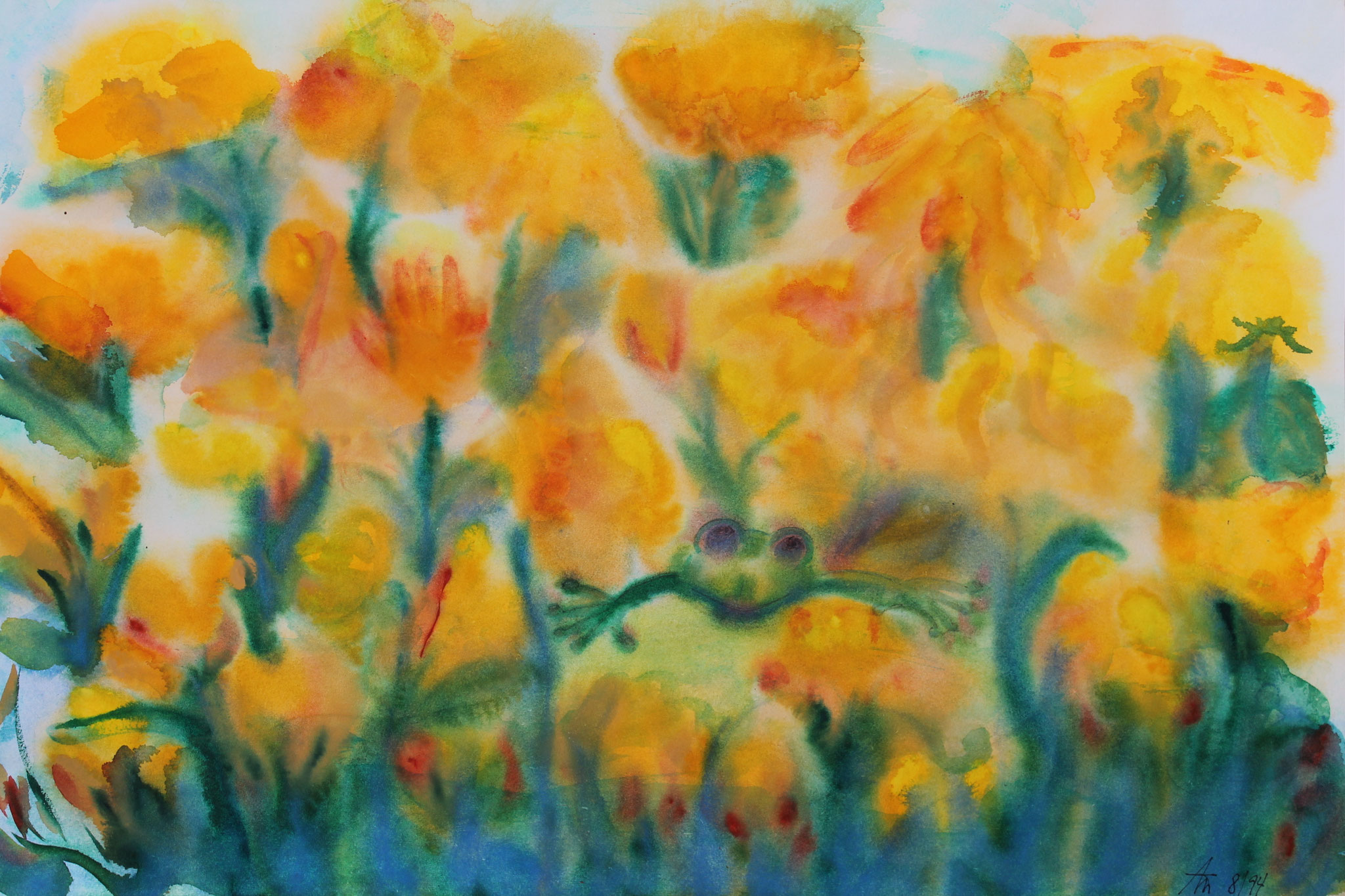 Das ist schon alt. Meine ersten Versuche mit Aquarellfarben zu arbeiten
