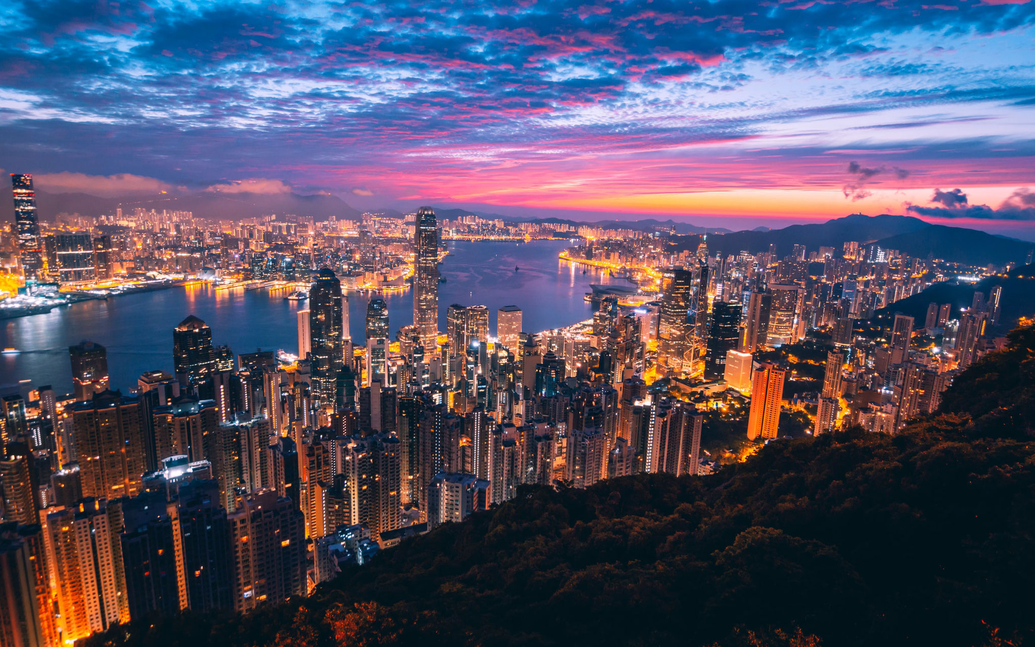 Hongkong bei Nacht