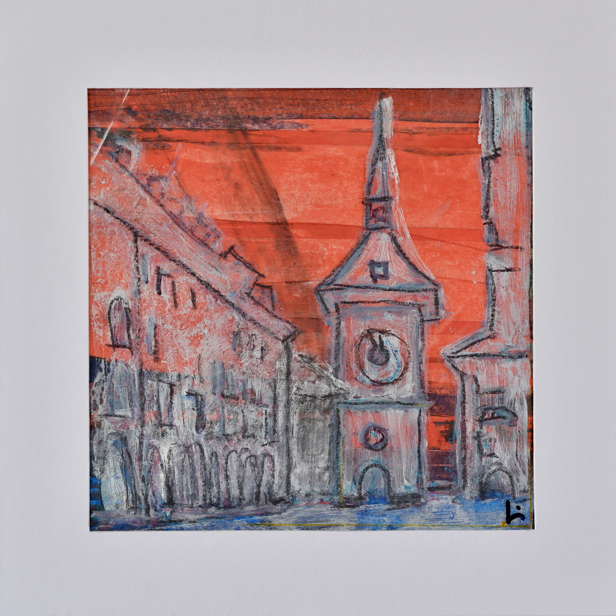 PRIVAT*Zytglogge 4/7  |  23 x 23 cm  |  Mischtechnik (mit Rahmen)