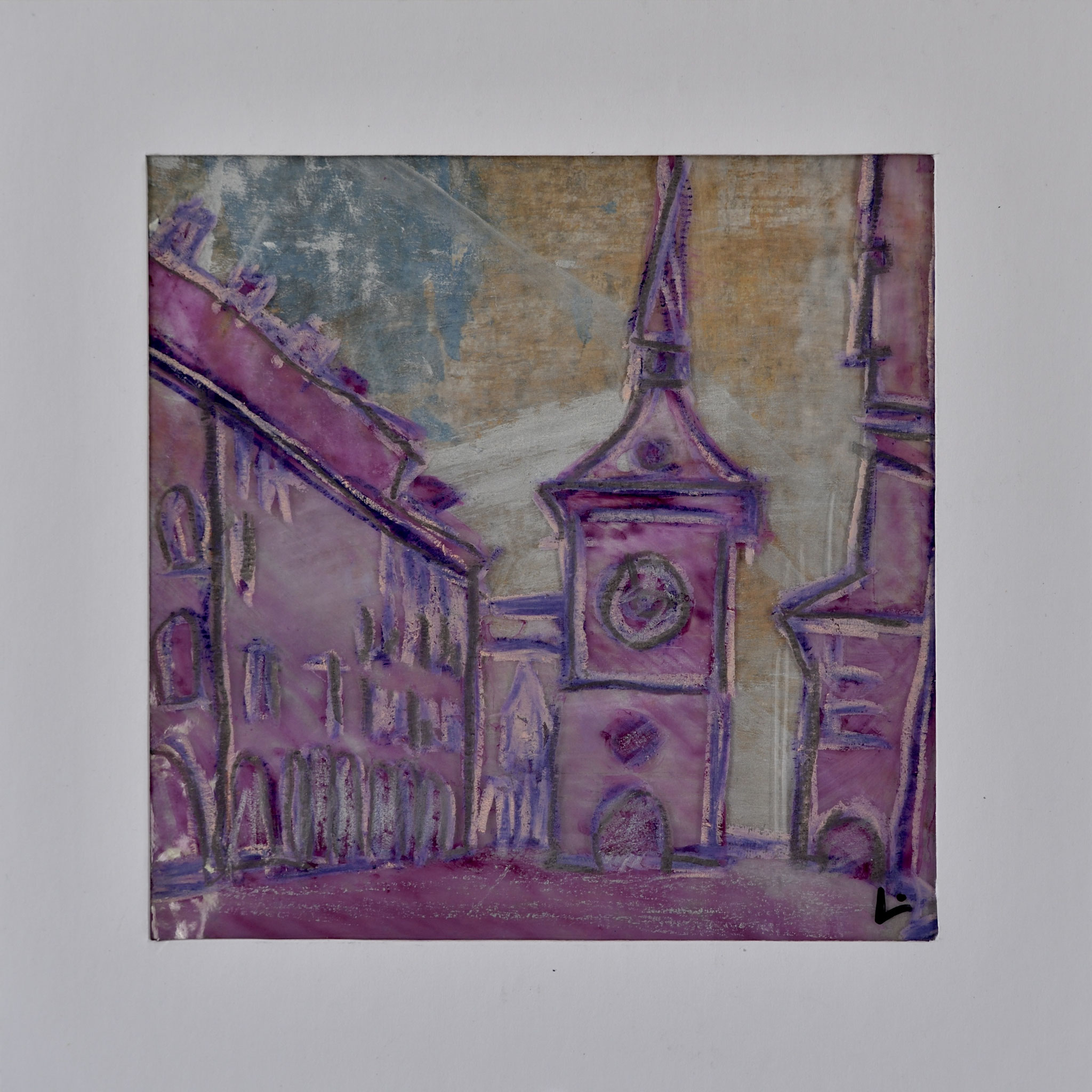 PRIVAT*Zytglogge 6/7  |  23 x 23 cm  |  Mischtechnik (mit Rahmen)