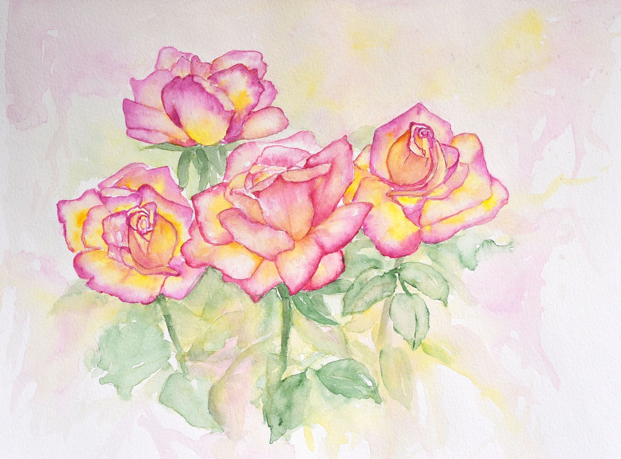 Aquarellkurs - Rosen malen - Atelier - Malschule Mesch Osnabrück