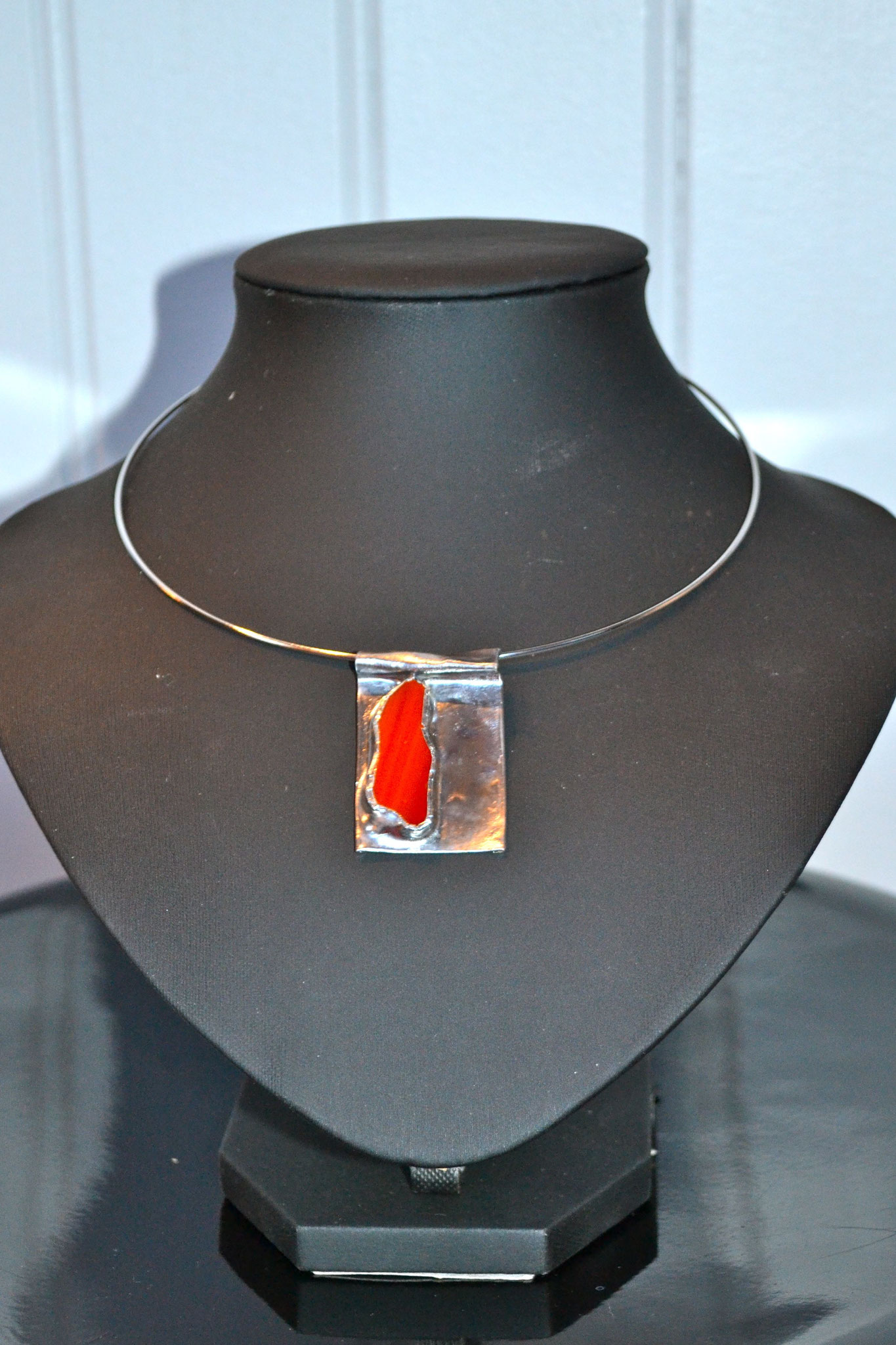 Pendentif métal et verre