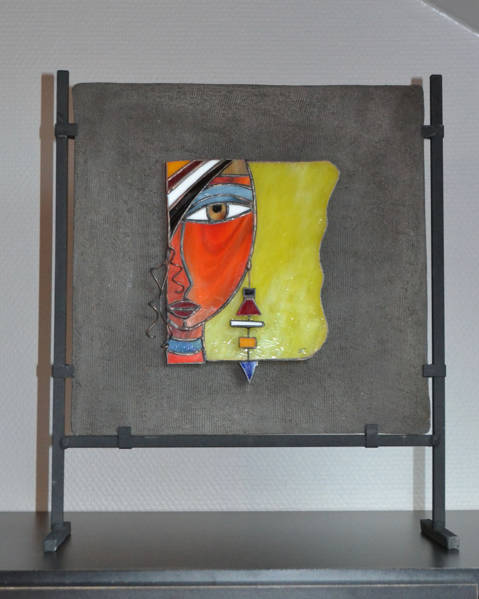 Vitrail Tiffany sur plaque céramique