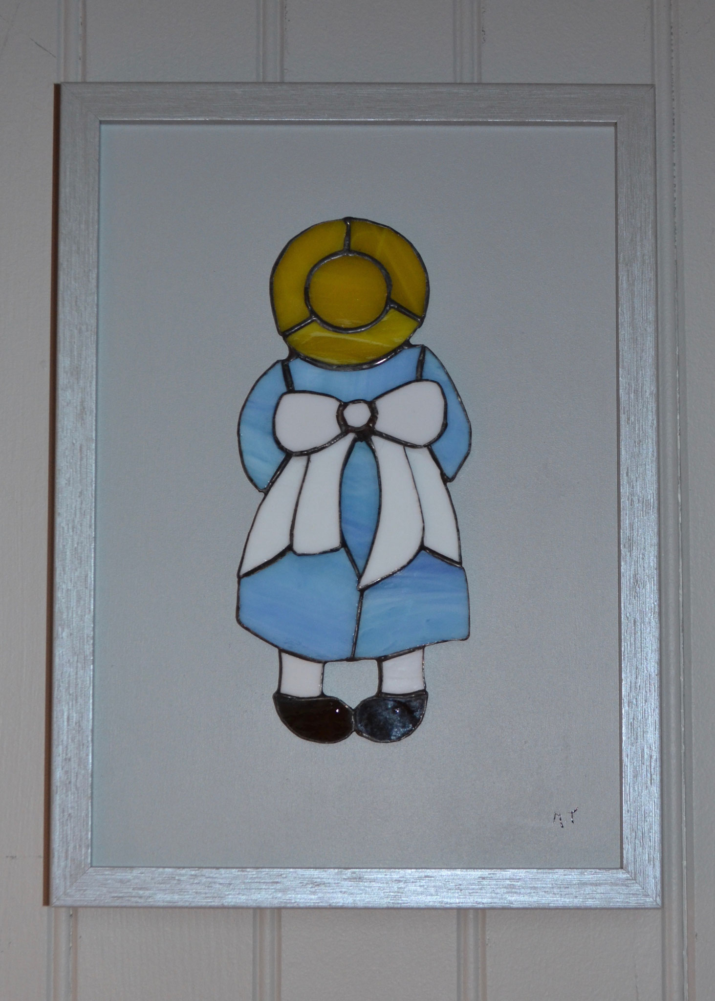 Tableau petite fille de dos en Tiffany