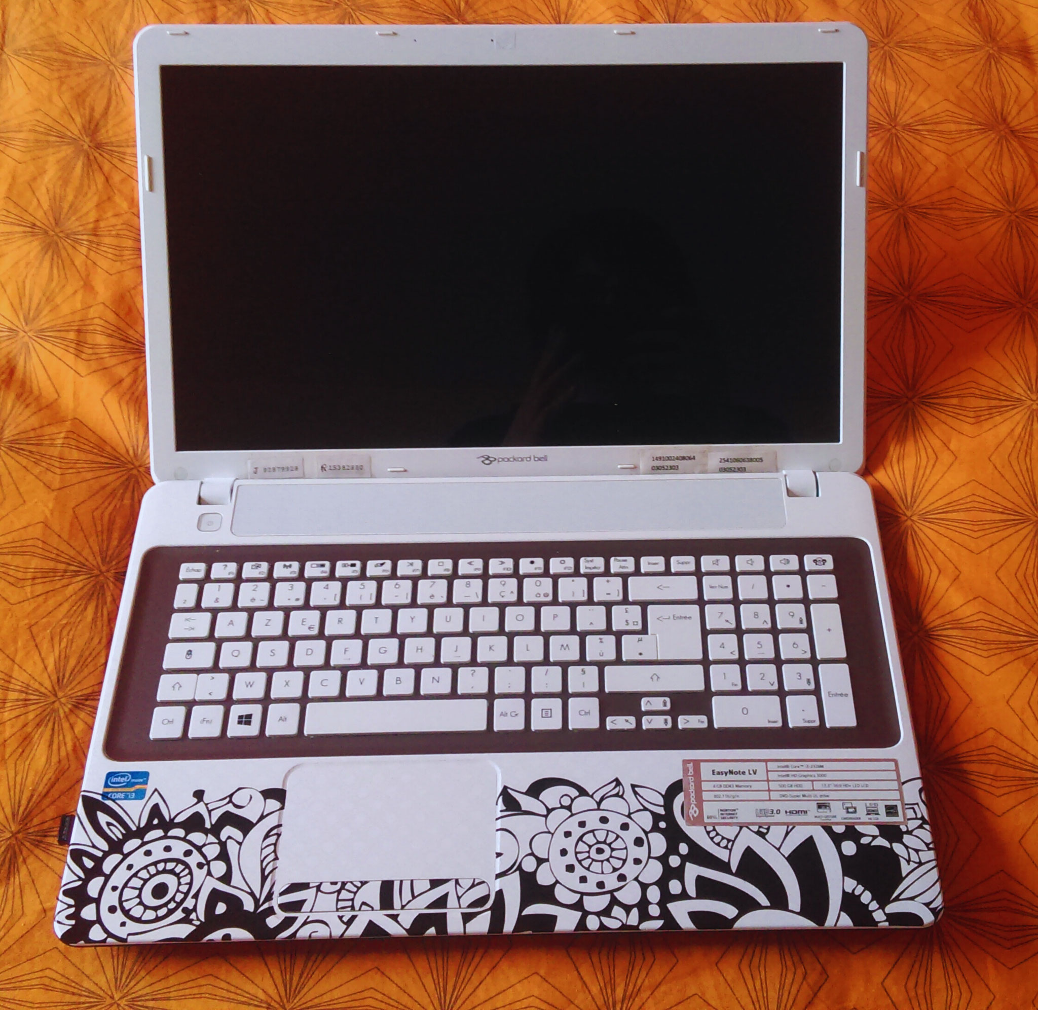 Personnalisation d'un ordinateur portable (ouvert).