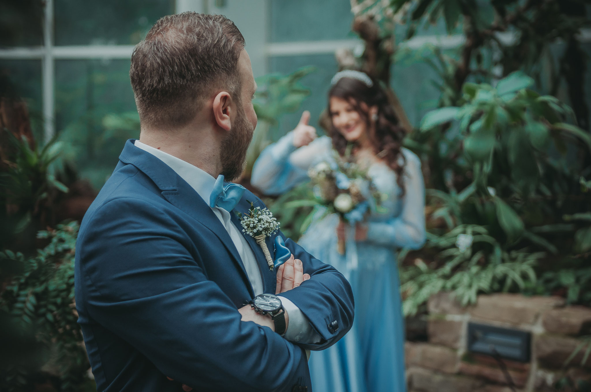 Shooting im Palmengarten am Tag der Verlobung