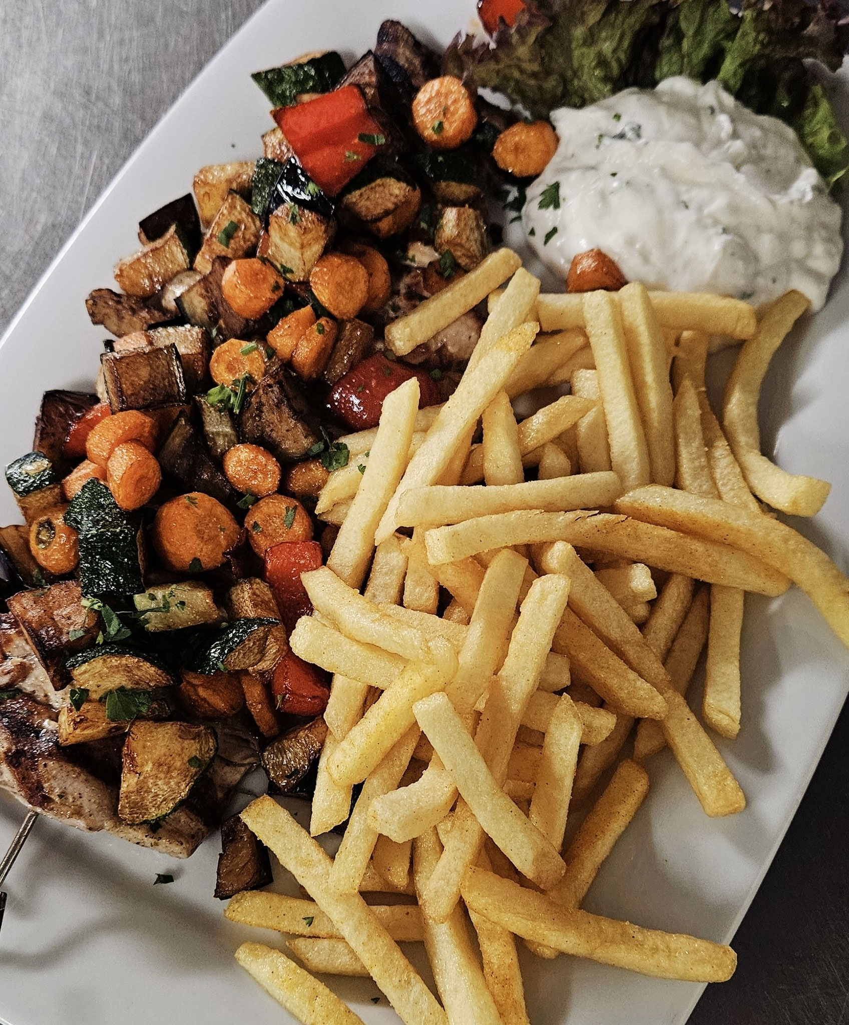 Chefkoch Souvlaki mit gebr. Gemüse