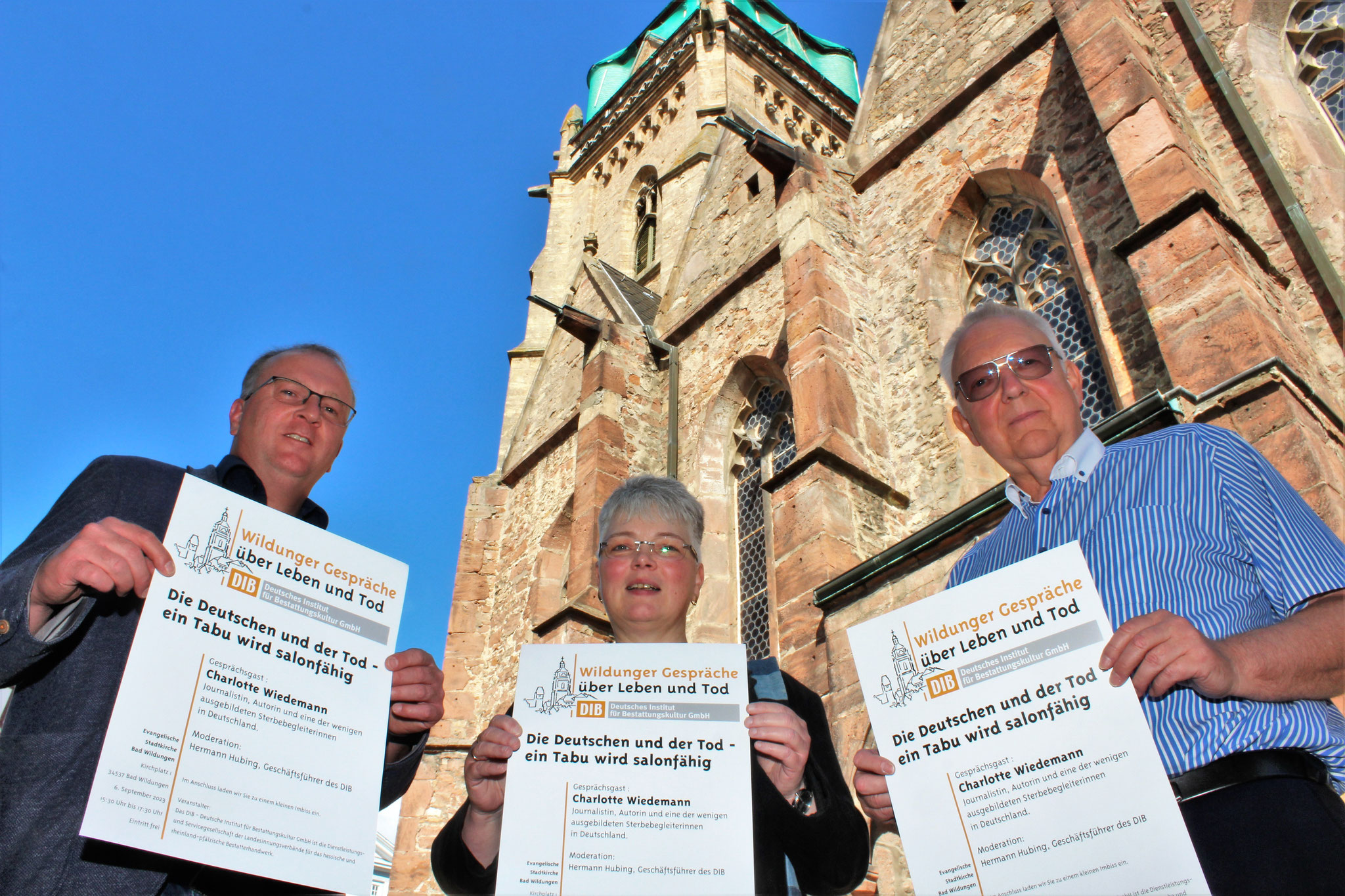 Bad Wildungens Bürgermeister Ralf Gutheil, Pfarrerin Andrea Hose-Opfer und DIB-Geschäftsführer Hermann Hubing beim gemeinsamen Pressetermin (Foto: WLZ)