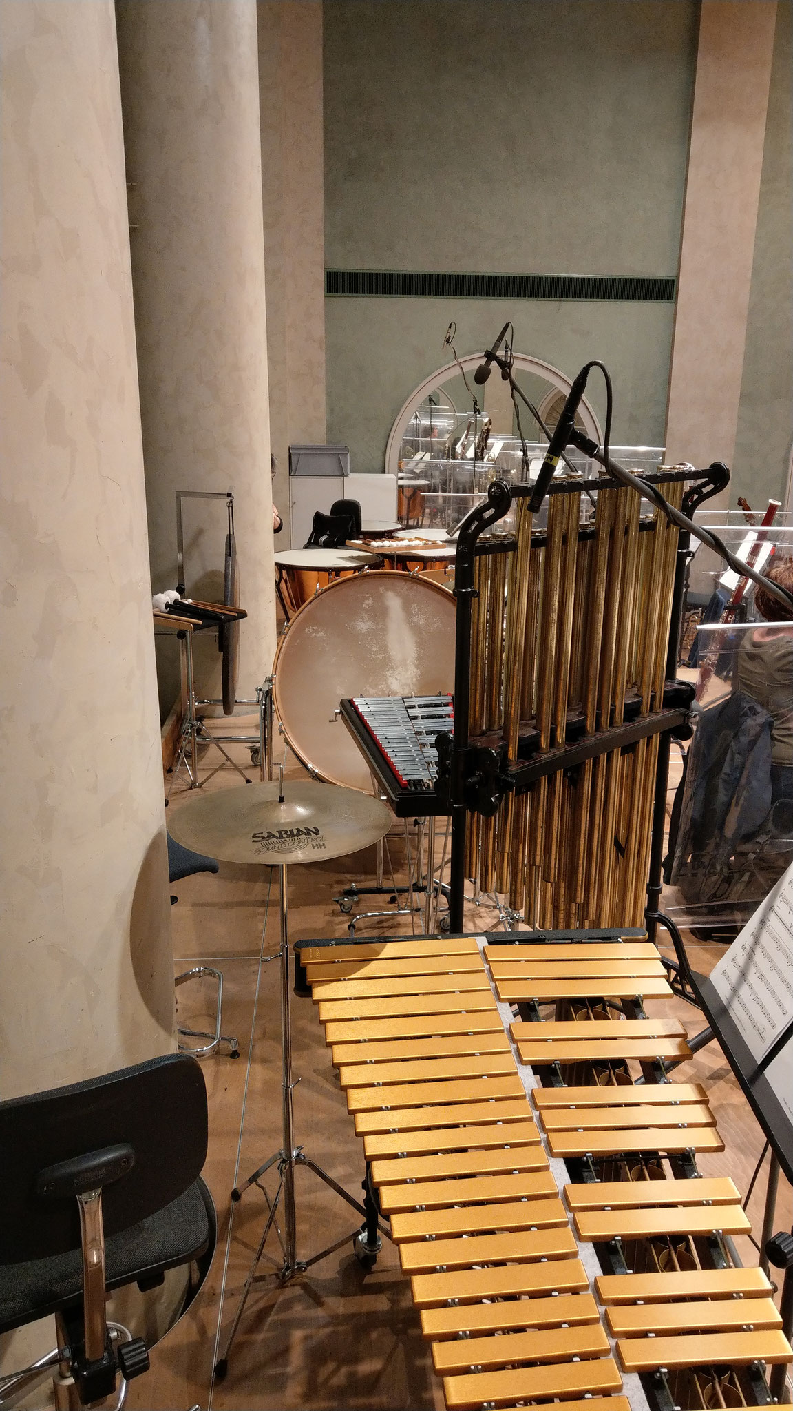 Percussion section has quite alot to do! Vibraphone, Tubular Bells, Crotales, Glockenspiel, Tam-Tam...