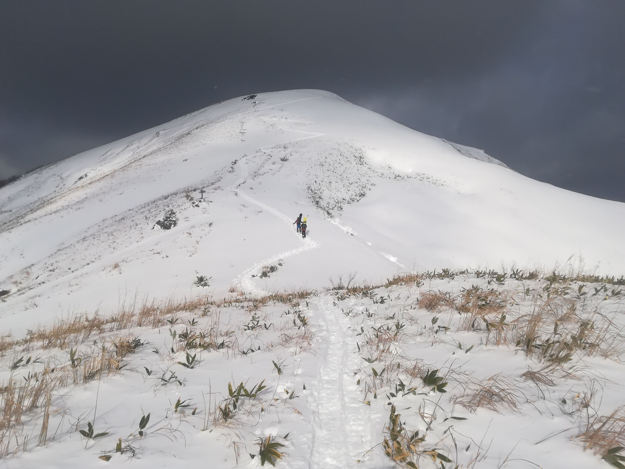 深入山の白い頂