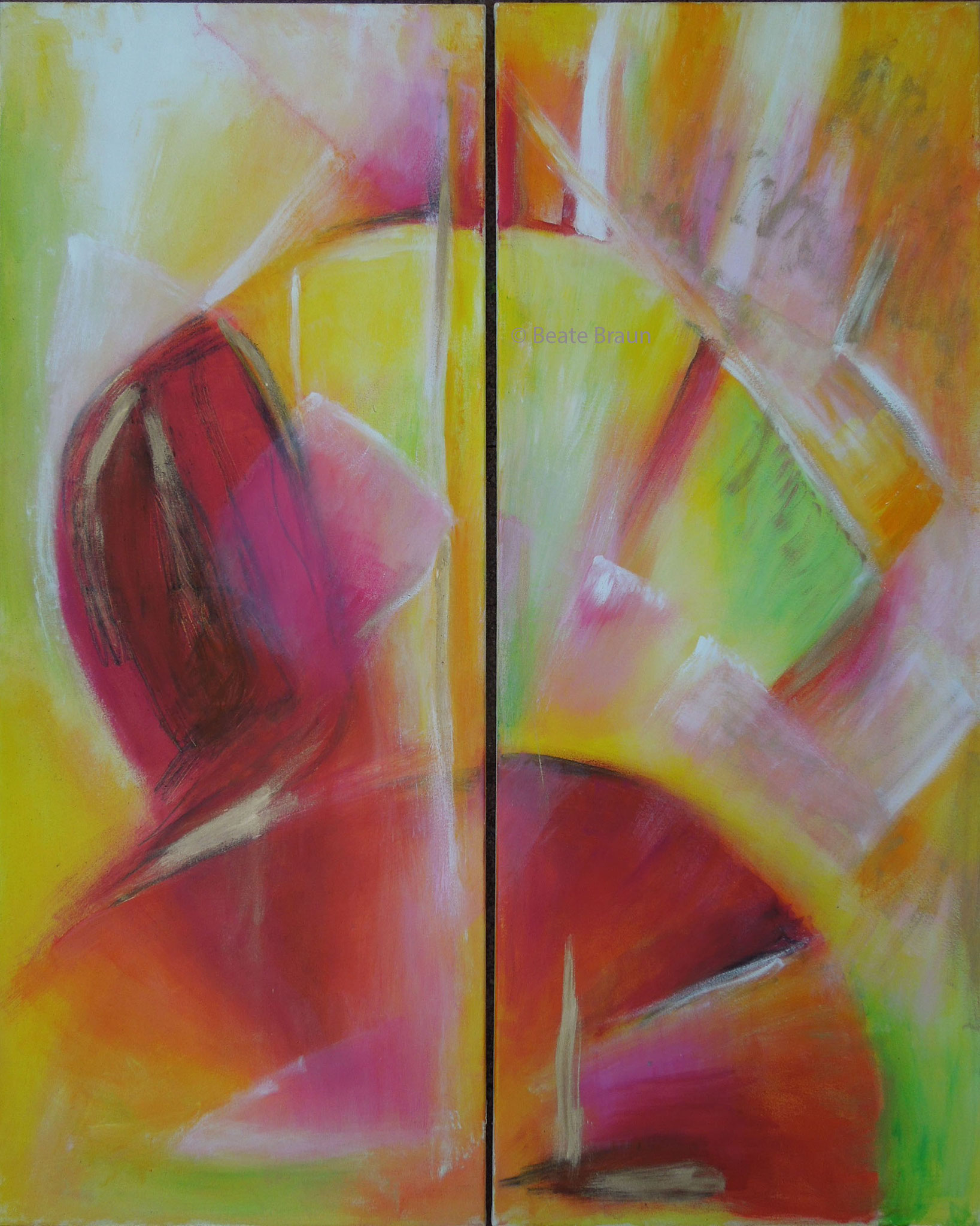 Stufensymphonie | je 60 x 150 cm | Acryl auf Leinwand | 2008