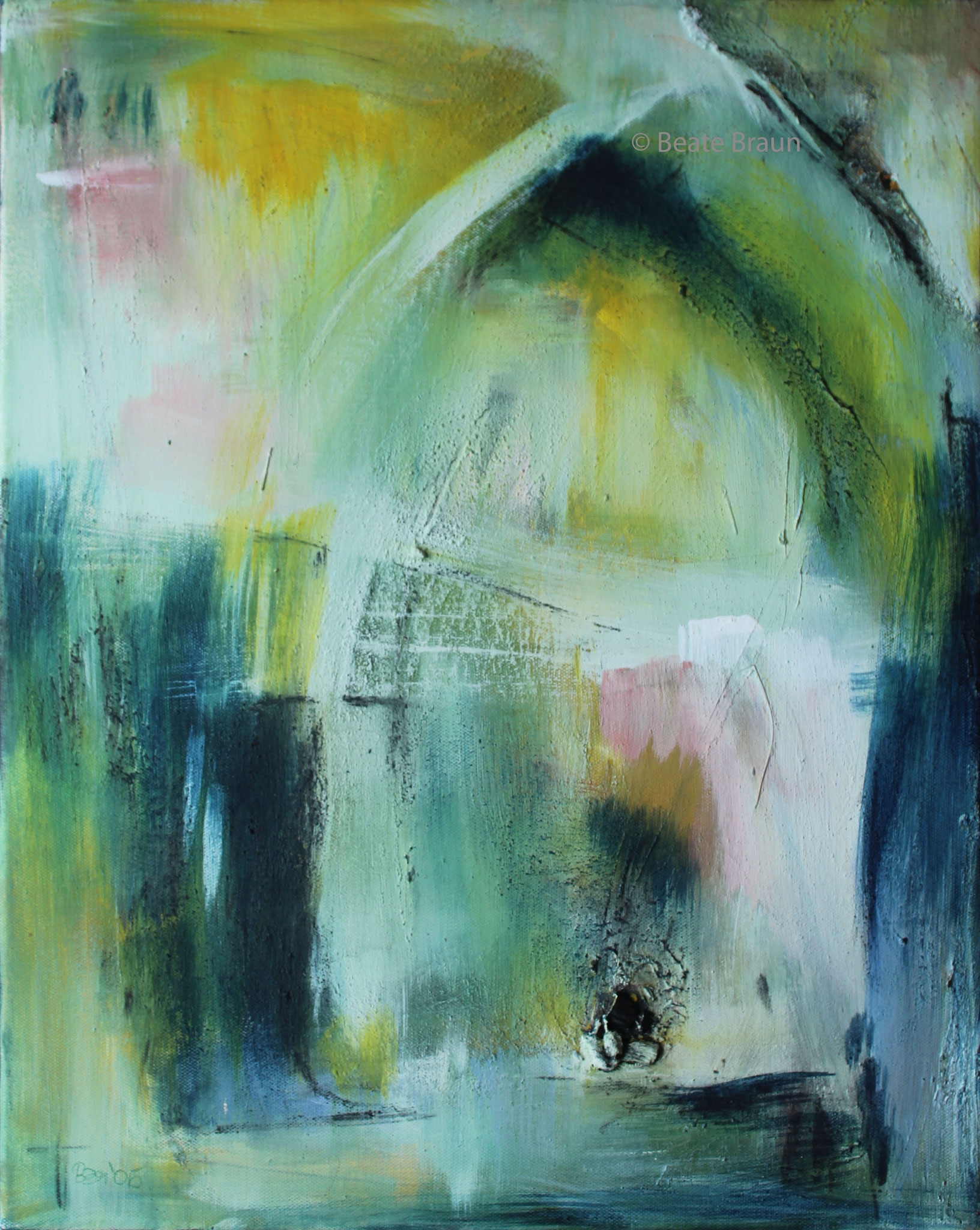 Grünes Tor  | 50 x 50 cm | Mischtechnik auf Leinwand | 2016