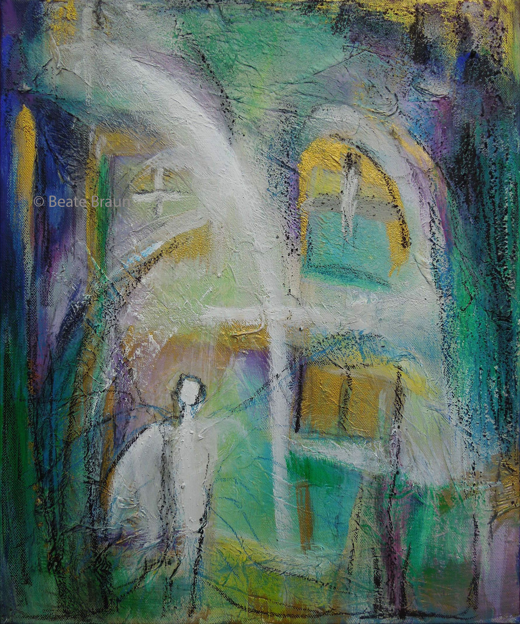 Fenster des Lebens | 40 x 50 cm | Mischtechnik auf Leinwand | 2022