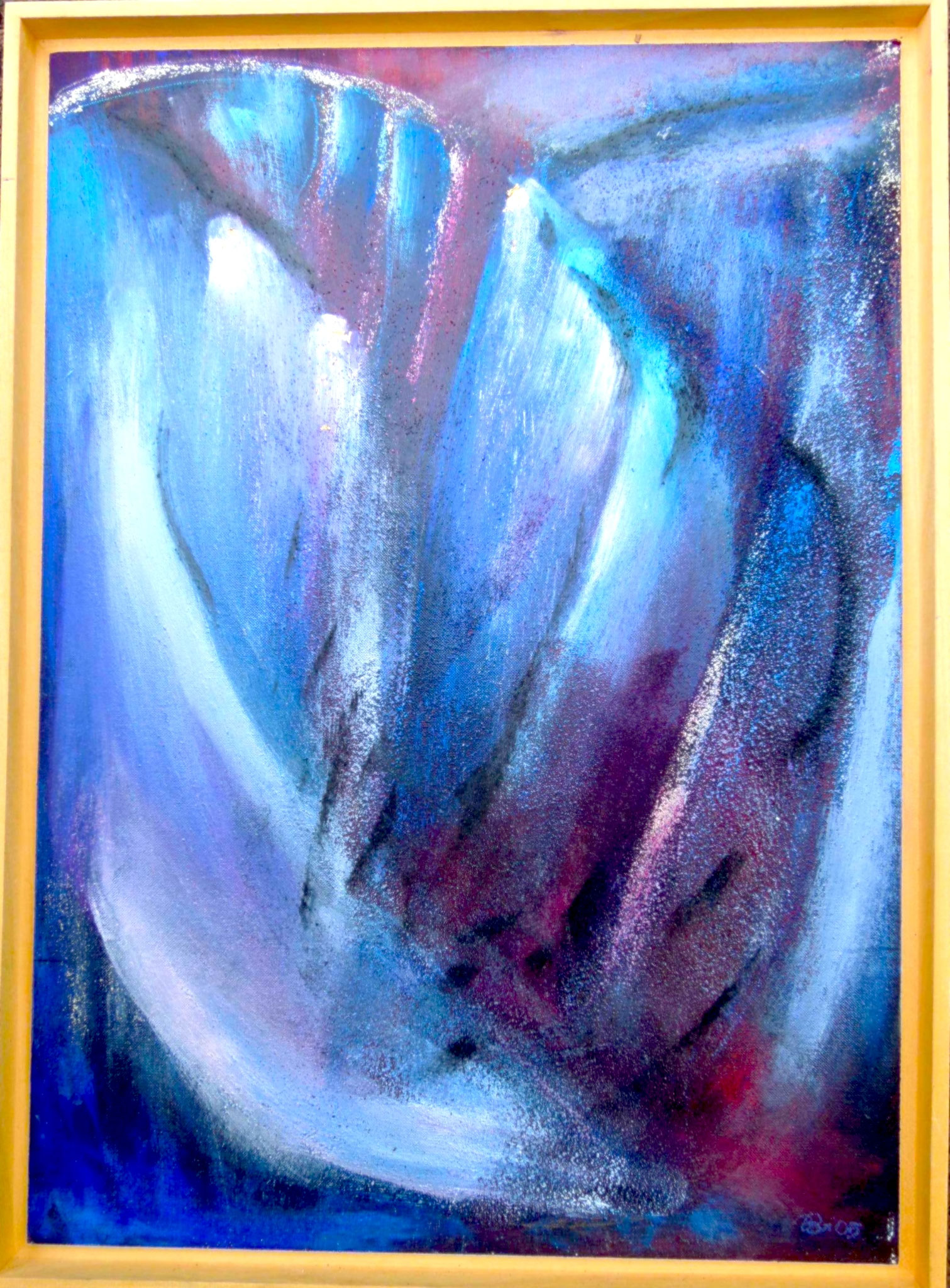 Flügelschlag | 70 x 70 cm | Mischtechnik mit Vulkansand auf Pappe | 2014