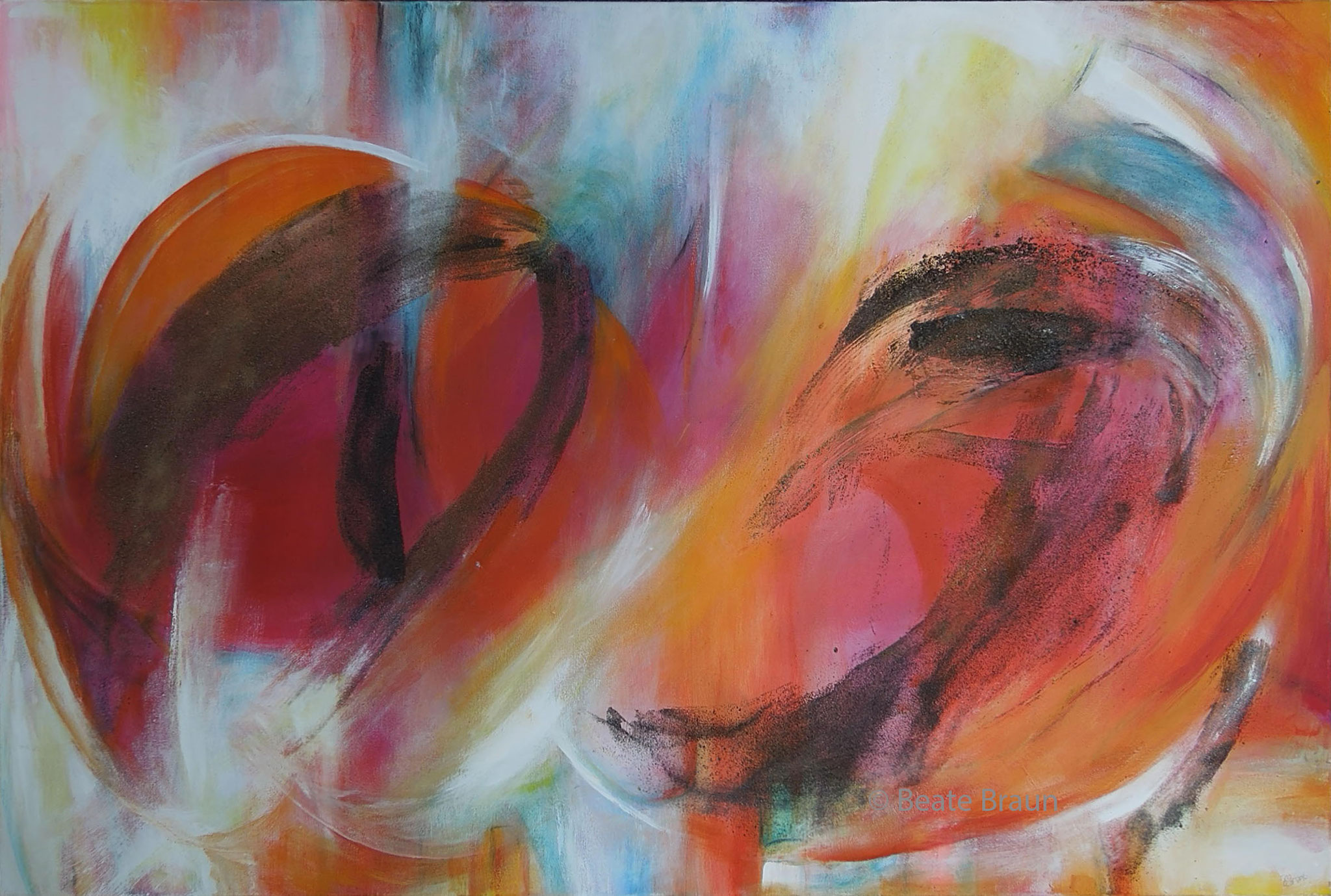 Farbenmeer  | 150 x 100 cm | Mischtechnik mit Vulkansand auf Leinwand | 2020