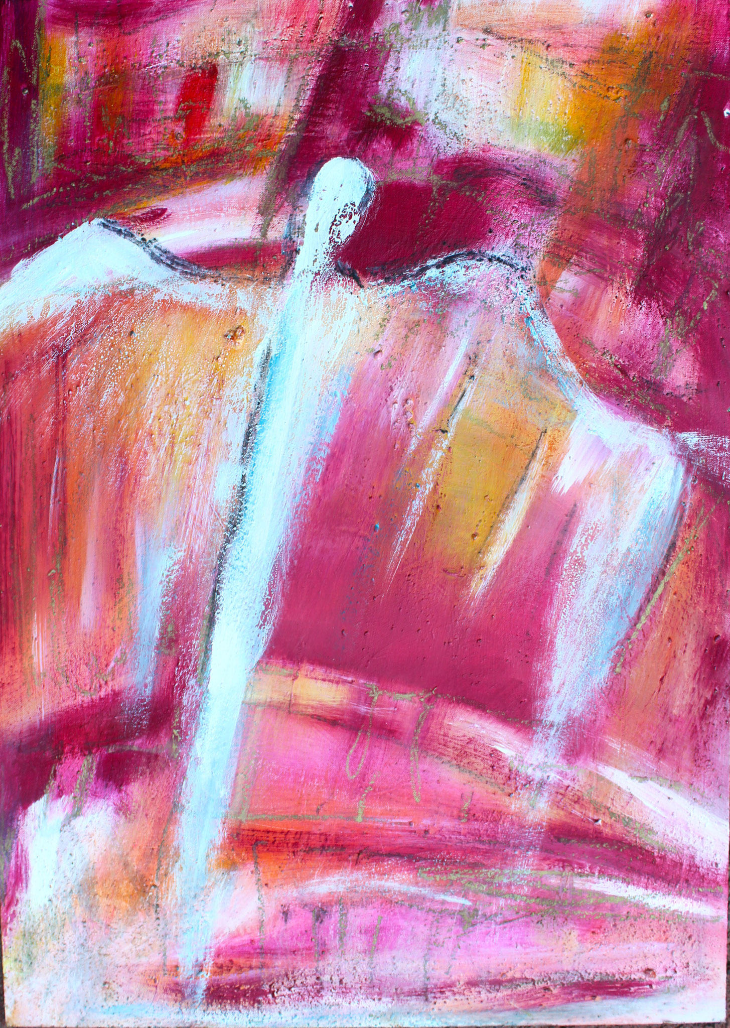 Engel der Zuversicht | 50 x 70 cm | Mischtechnik auf Holz | 2001