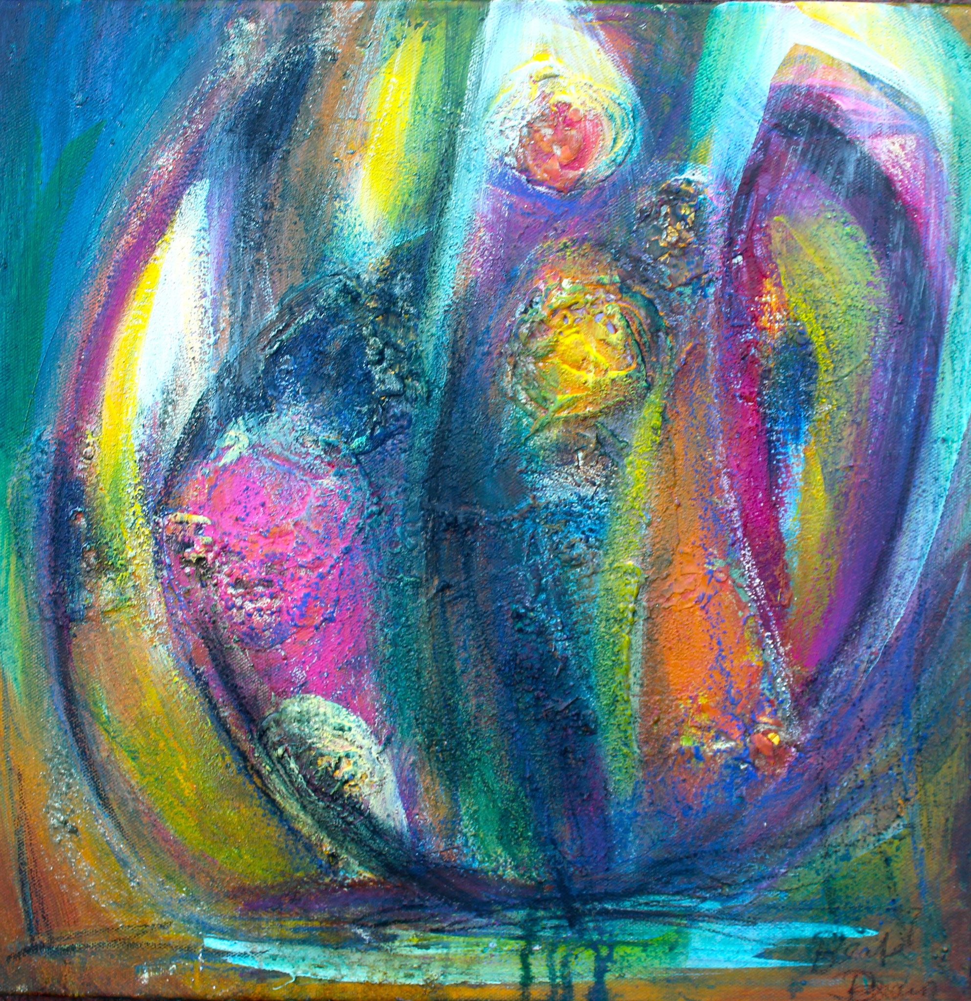 Ich bin bei Dir | 40 x 40 cm | Mischtechnik auf Leinwand | 2012