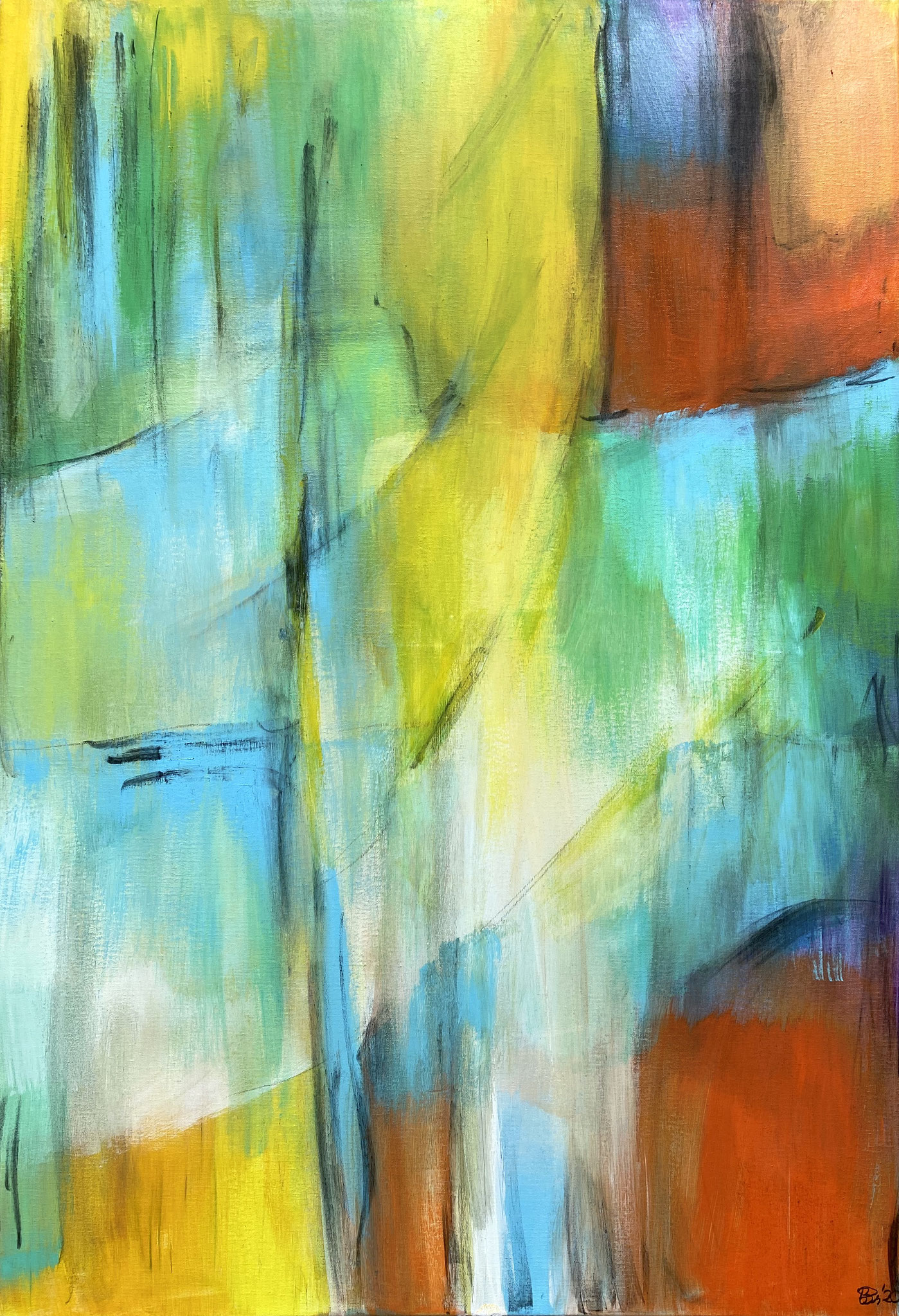 Licht Spuren I | 70 x 100 cm | Acryl auf Leinwand | 2020