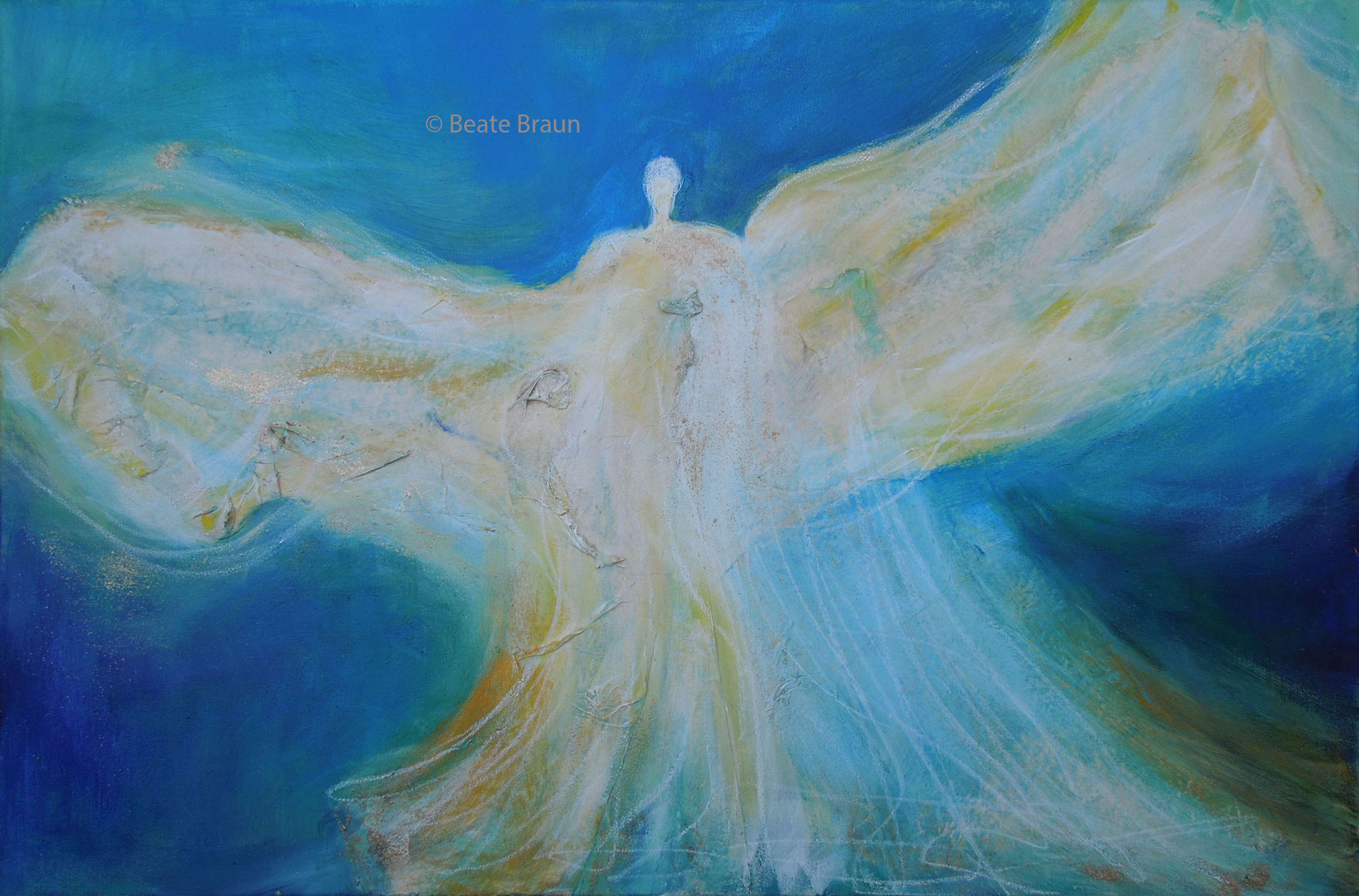 Im Flügelschlag des Lichts| 80 x 100 cm | Mischtechnik auf Leinwand | 2010