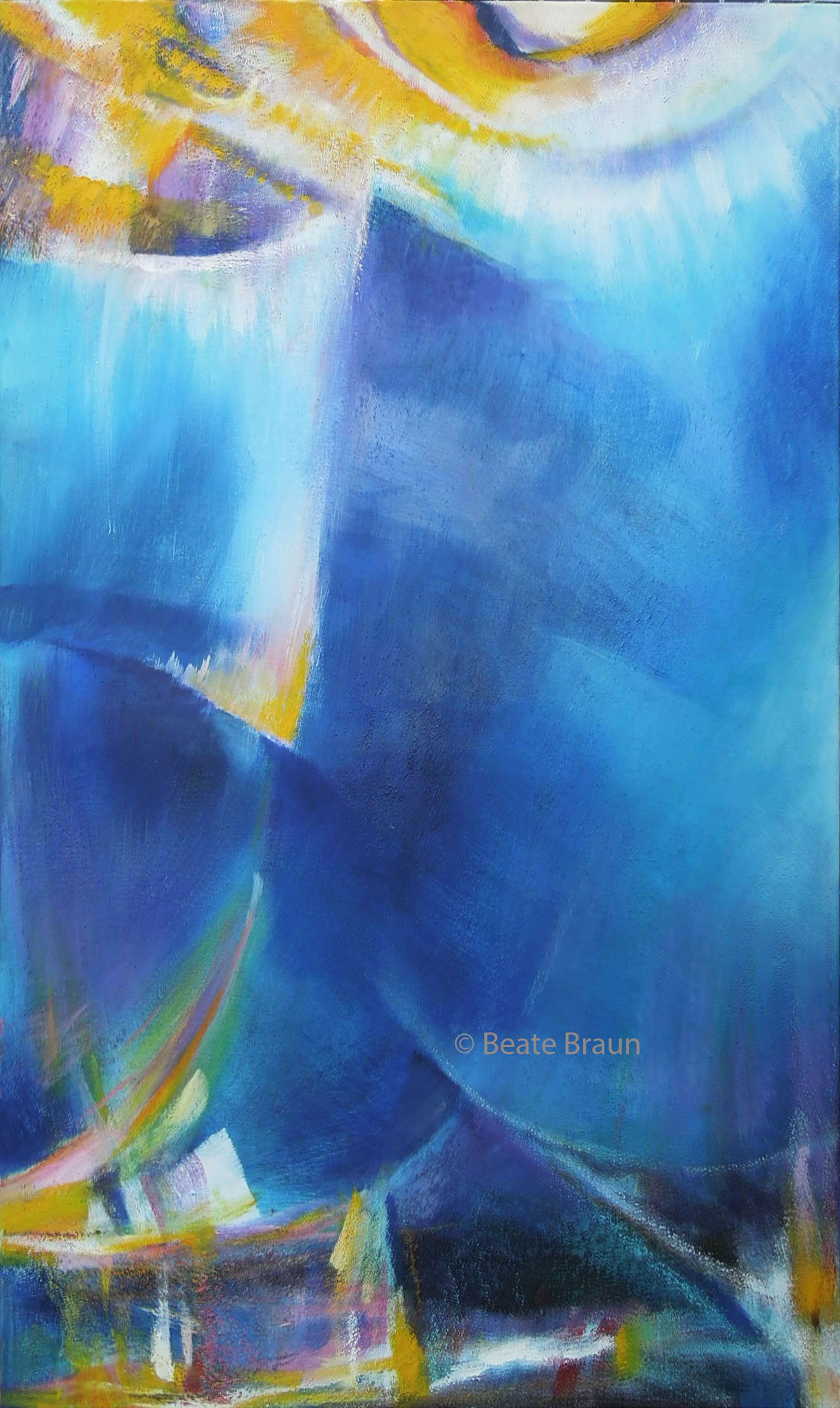 Blaue Symphonie | 70 x 120 cm | Mischtechnik Leinwand | 2005