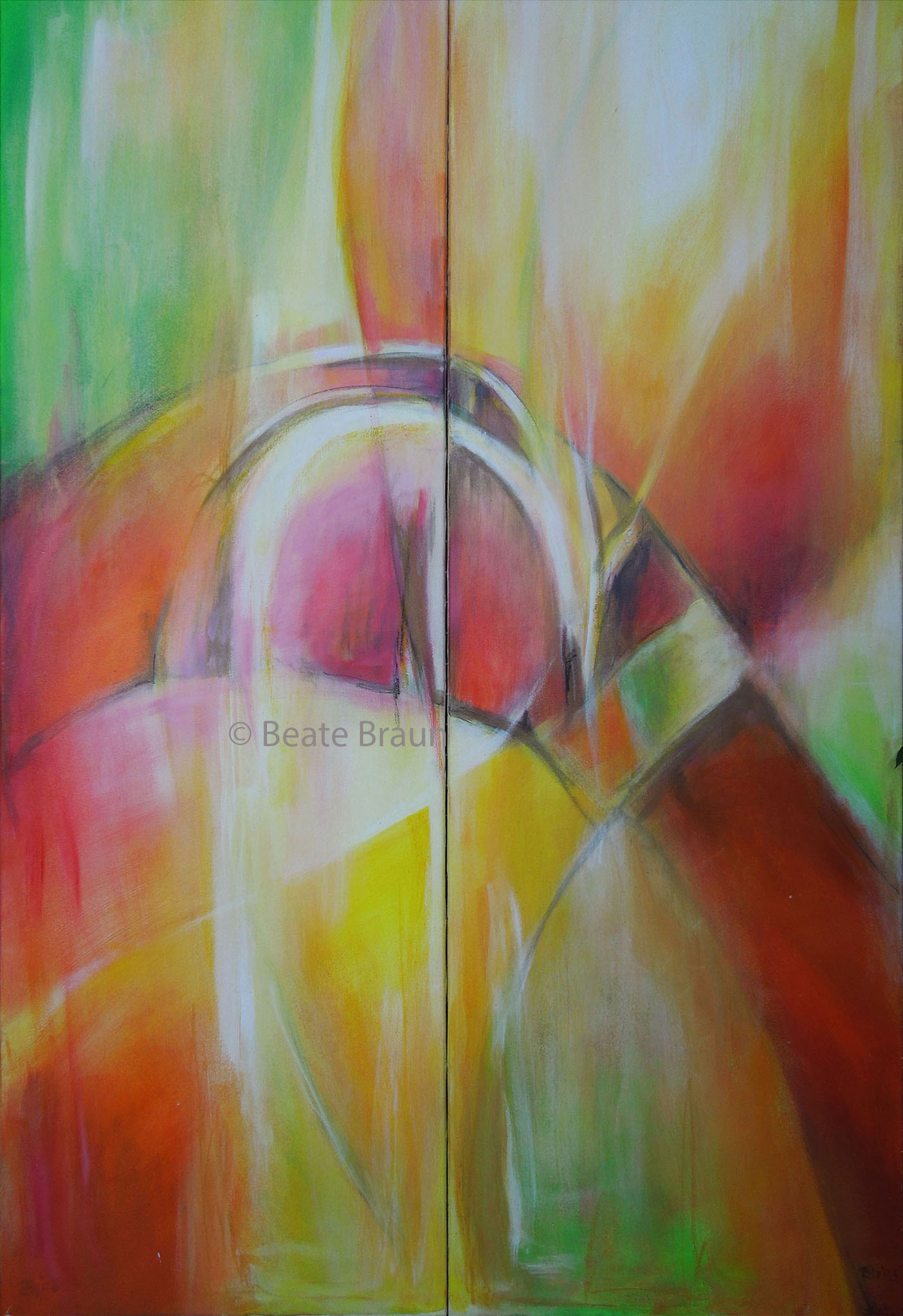 Farbenweg | je 50 x 150 cm | Eitempera auf Leinwald | 2003