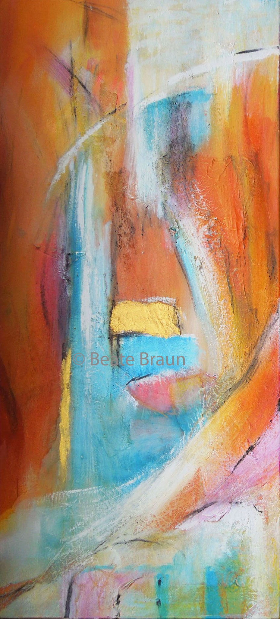 Fantasie der Elemente 1 | 50 x 100 cm | Mischtechnik auf Leinwand | 2014