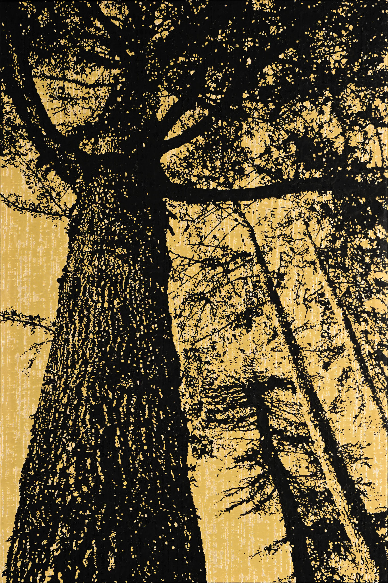 Wood / 2024 / Acrylic on Rubelli silk (アクリル絵具、ルベリのシルク) / 90 x 60 cm