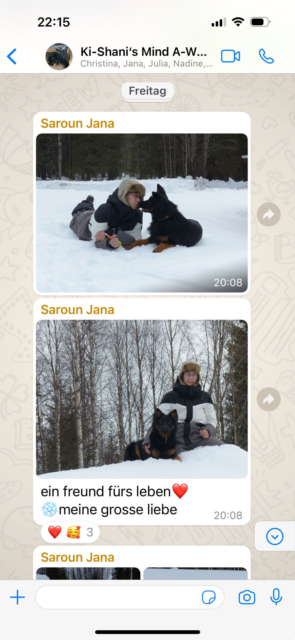Was gibt es Schöneres, als solches zu lesen und zu hören💗 es rührt mich wirklich zu Tränen - Tränen der Dankbarkeit! Jana und A-Jero, Ferien in Finnland März 2024