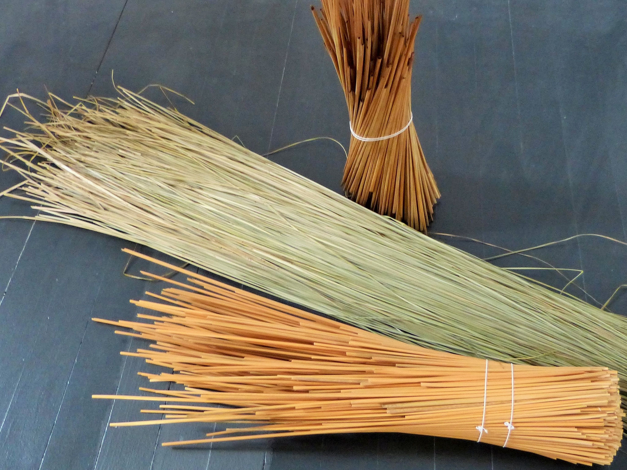 Sedge (in the middle) and bunches of rye.