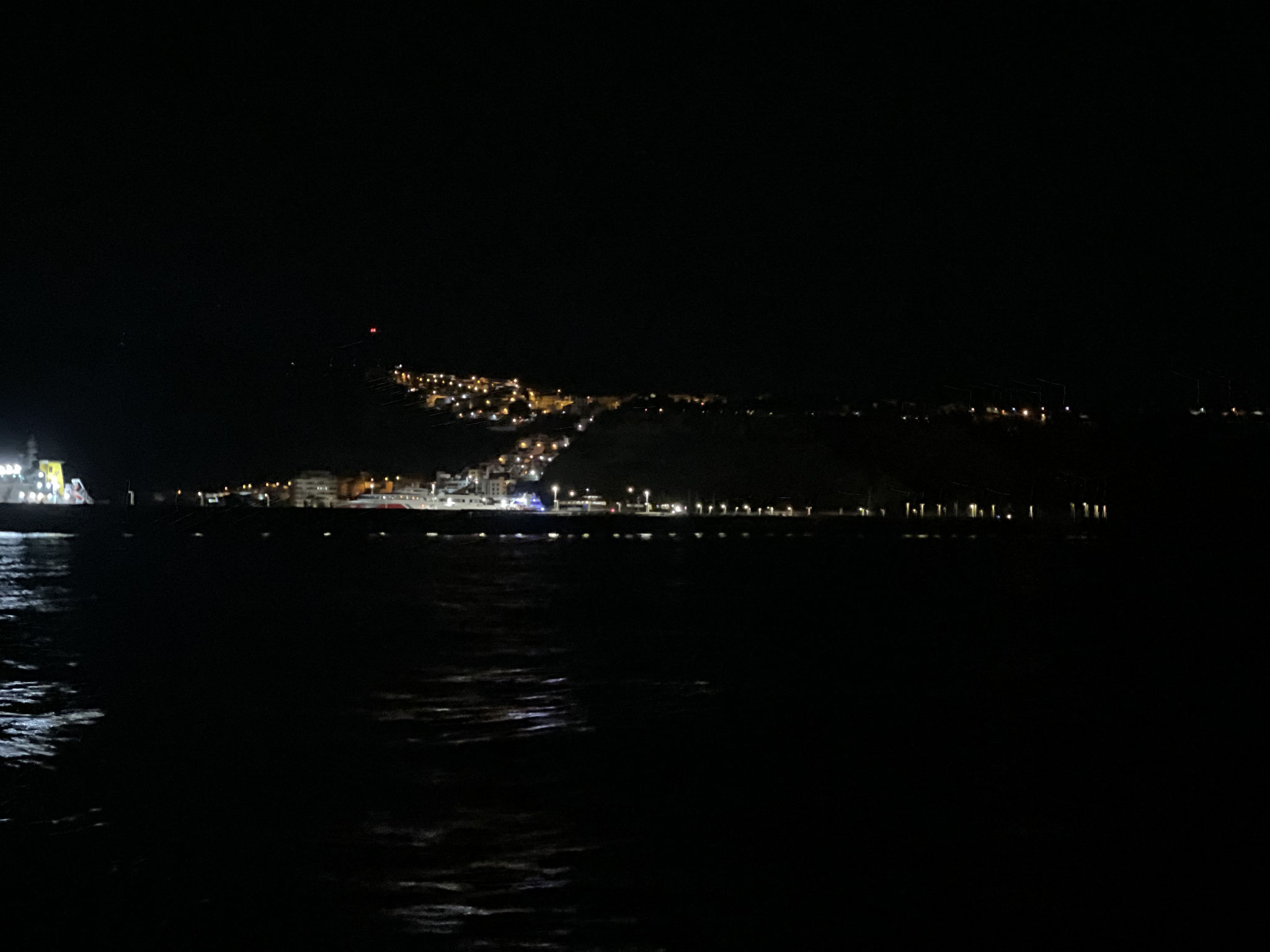 San Sebastián bei der Abfahrt um Mitternacht