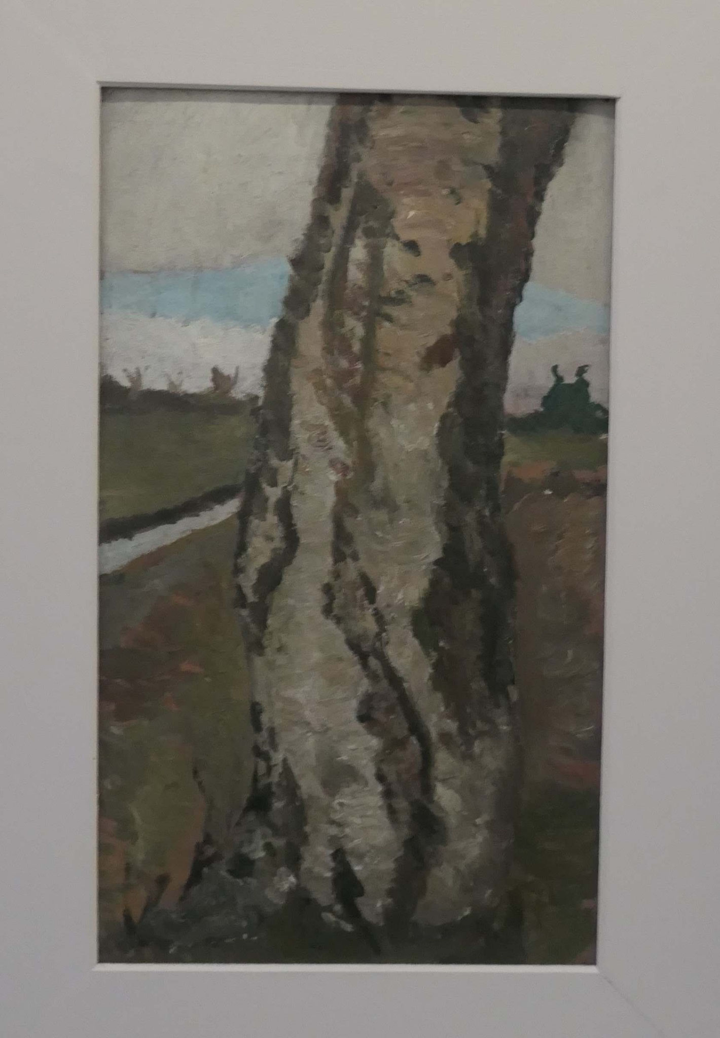 Paula Modersohn-Becker, Dicker Birkenstamm, Öl auf Pappe, um 1900, Modersohn-Becker Museum, Bremen