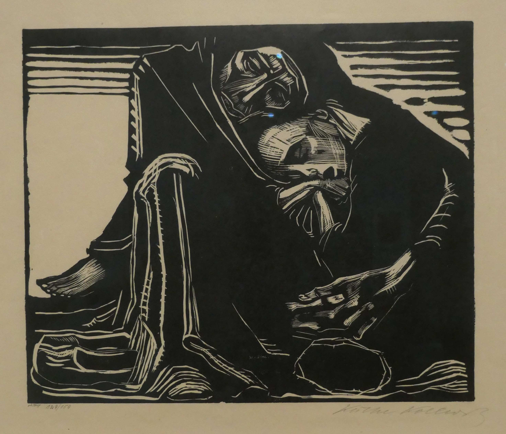 Käthe Kollwitz,  Tod mit Frau im Schoss, Holzschnitt, 1920/21, Käthe-Kollwitz-Museum, Berlin