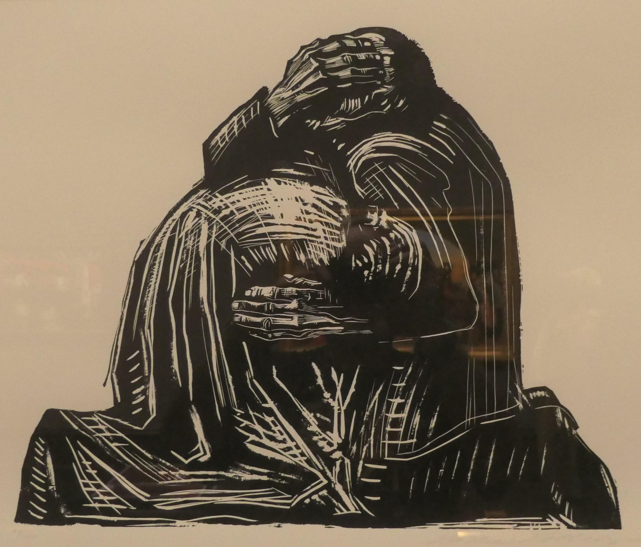 Käthe Kollwitz, Die Eltern, Holzschnitt der Folge Krieg, 1921/22, Kunsthalle Bremen