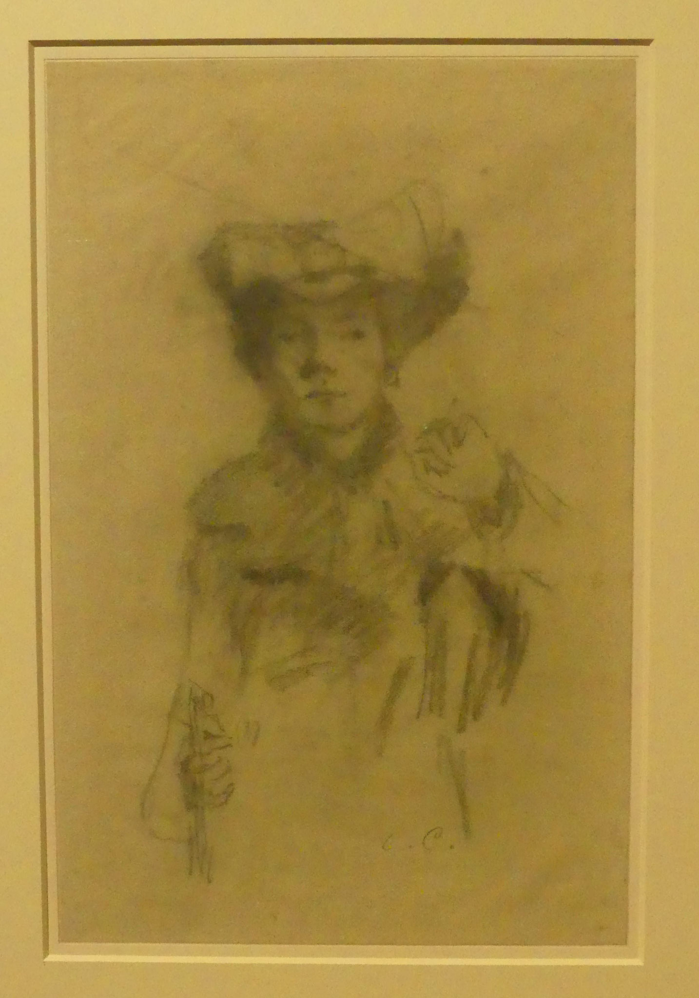 Lovis Corinth, Bildnis Charlotte Berend-Corinth, um 1904, Kohle, Nationalgalerie Berlin
