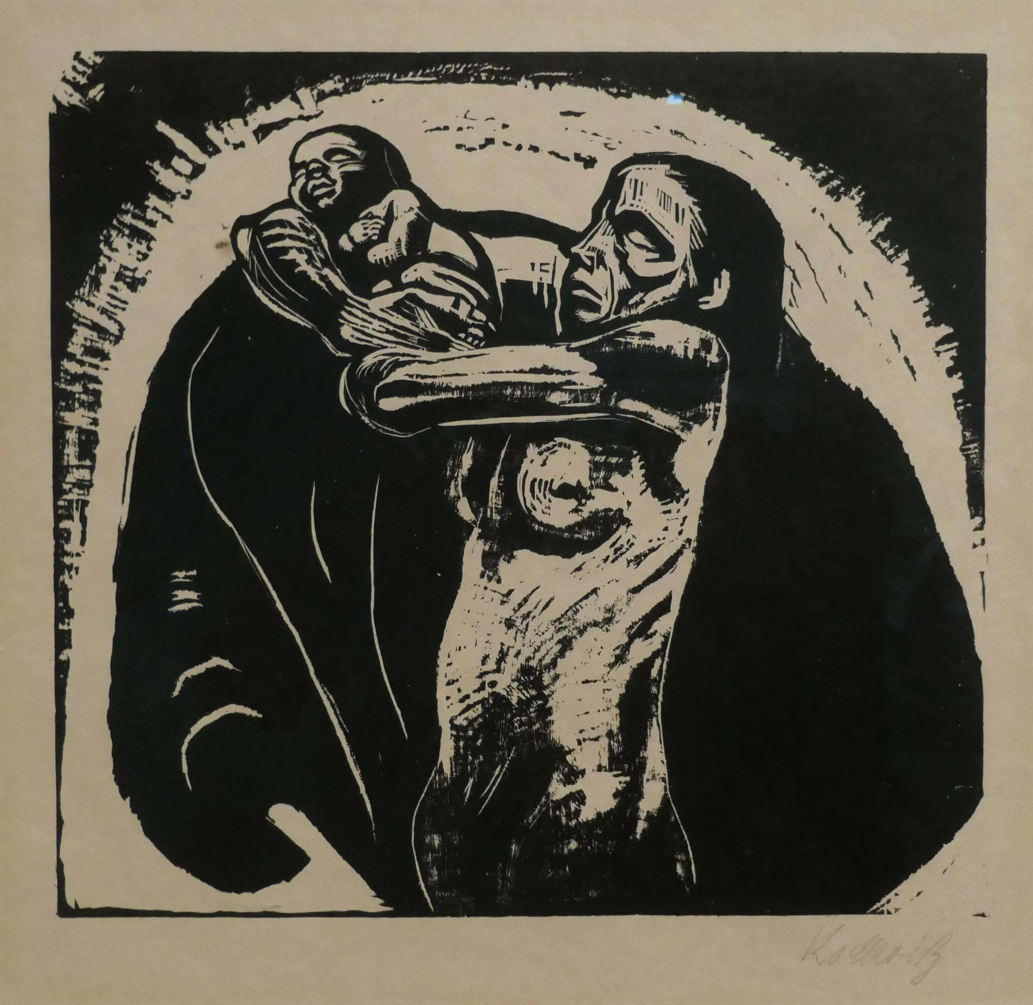 Käthe Kollwitz, Das Opfer, Holzschnitt, 1922, Käthe-Kollwitz-Museum. Berlin