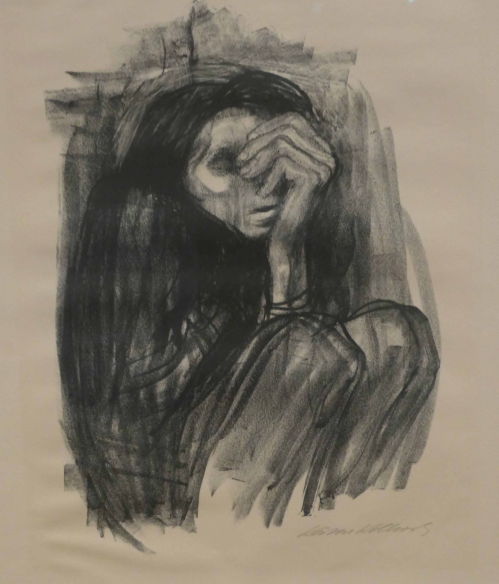 Käthe Kollwitz, Tod auf der Landstraße, Kreidelithografie,1937, Käthe-Kollwitz-Museum, Berlin