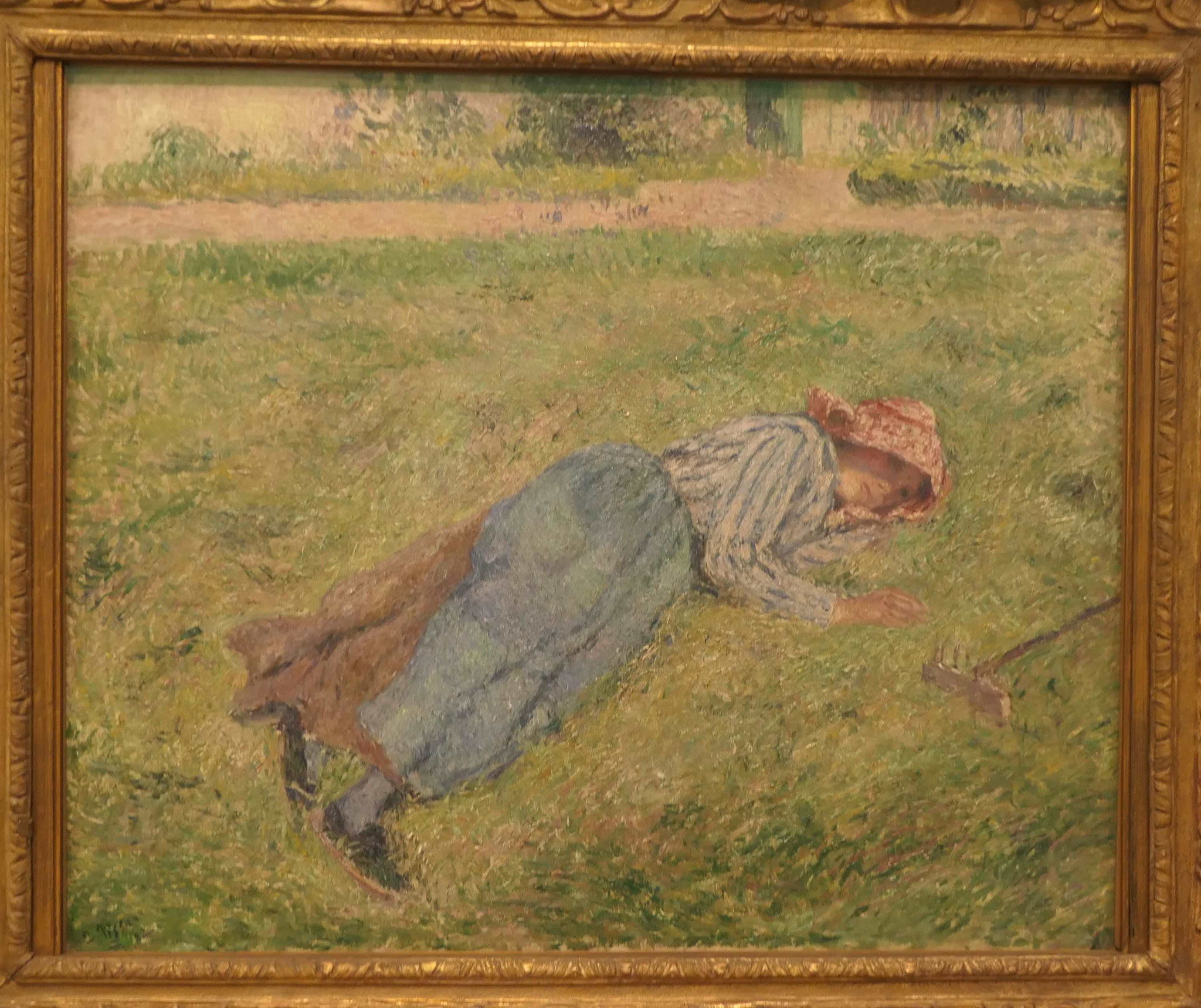 Camille Pissarro, Im Gras liegendes Mädchen, Öl auf Leinwand, 1882, Kunsthalle Bremen