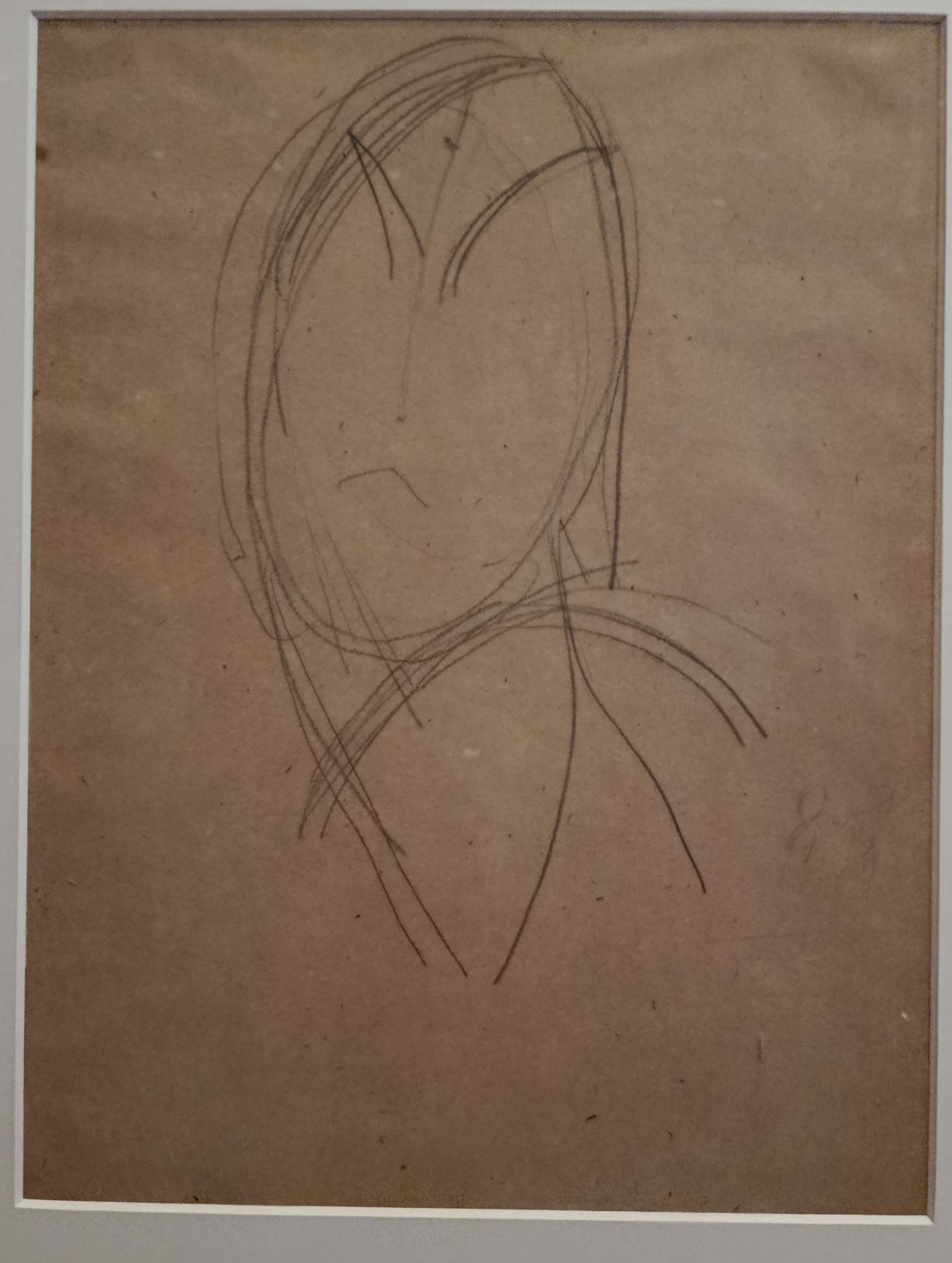 Constantin Brancusi, Bildnis einer Frau, Graphit auf Papier, 1920, Centre Pompidou, Paris