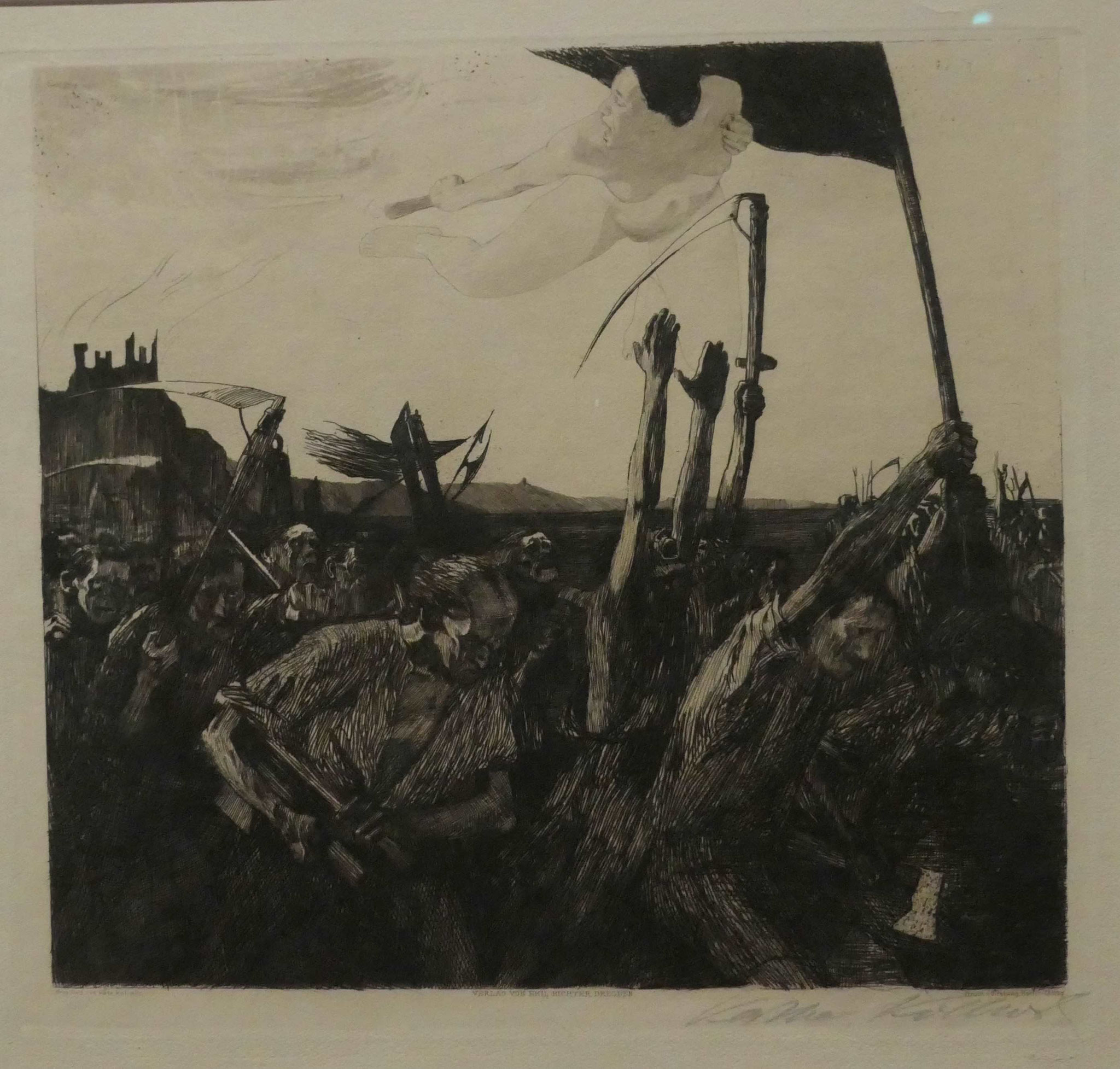 Käthe Kollwitz, Aufruhr, Radierung, 1899, Käthe-Kollwitz-Museum, Berlin