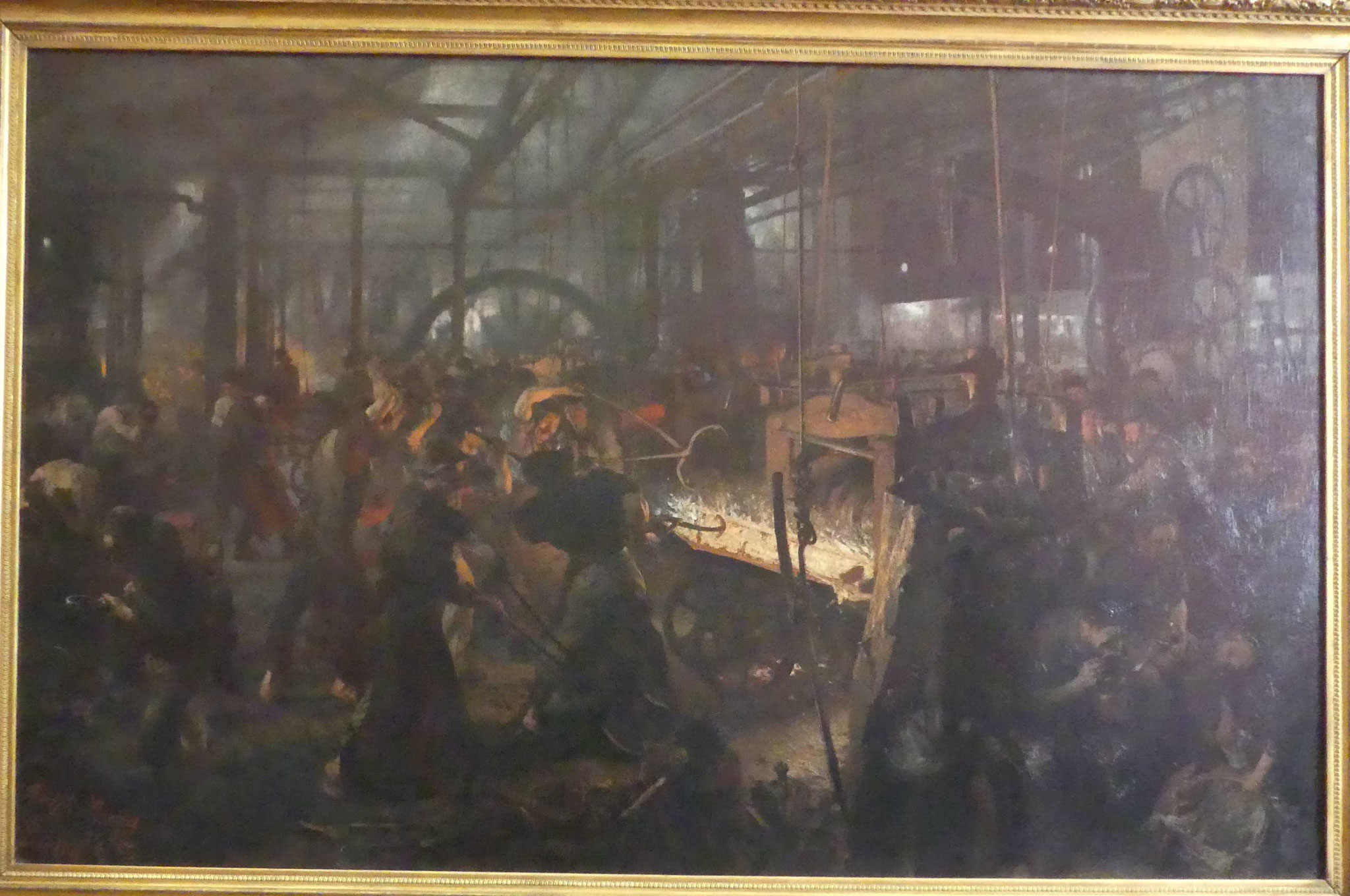 Adolf von Menzel: Das Eisenwalzwerk (Moderne Cyclopen), 1872-75, Öl Auf Leinwand, Nationalgalerie Berlin
