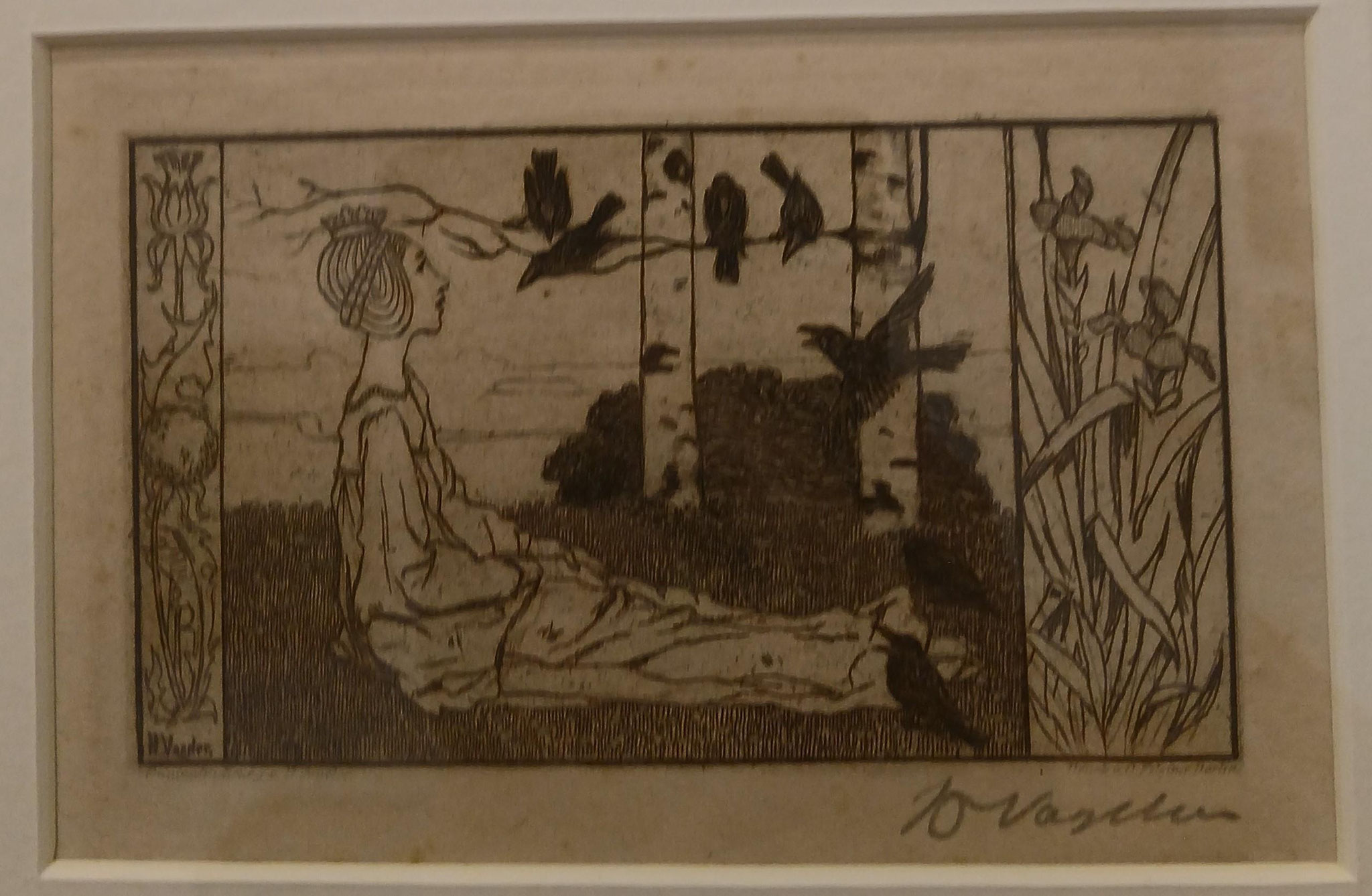 Heinrich Vogeler, Radierung, Sammlung im Barkenhoff, Worpswede