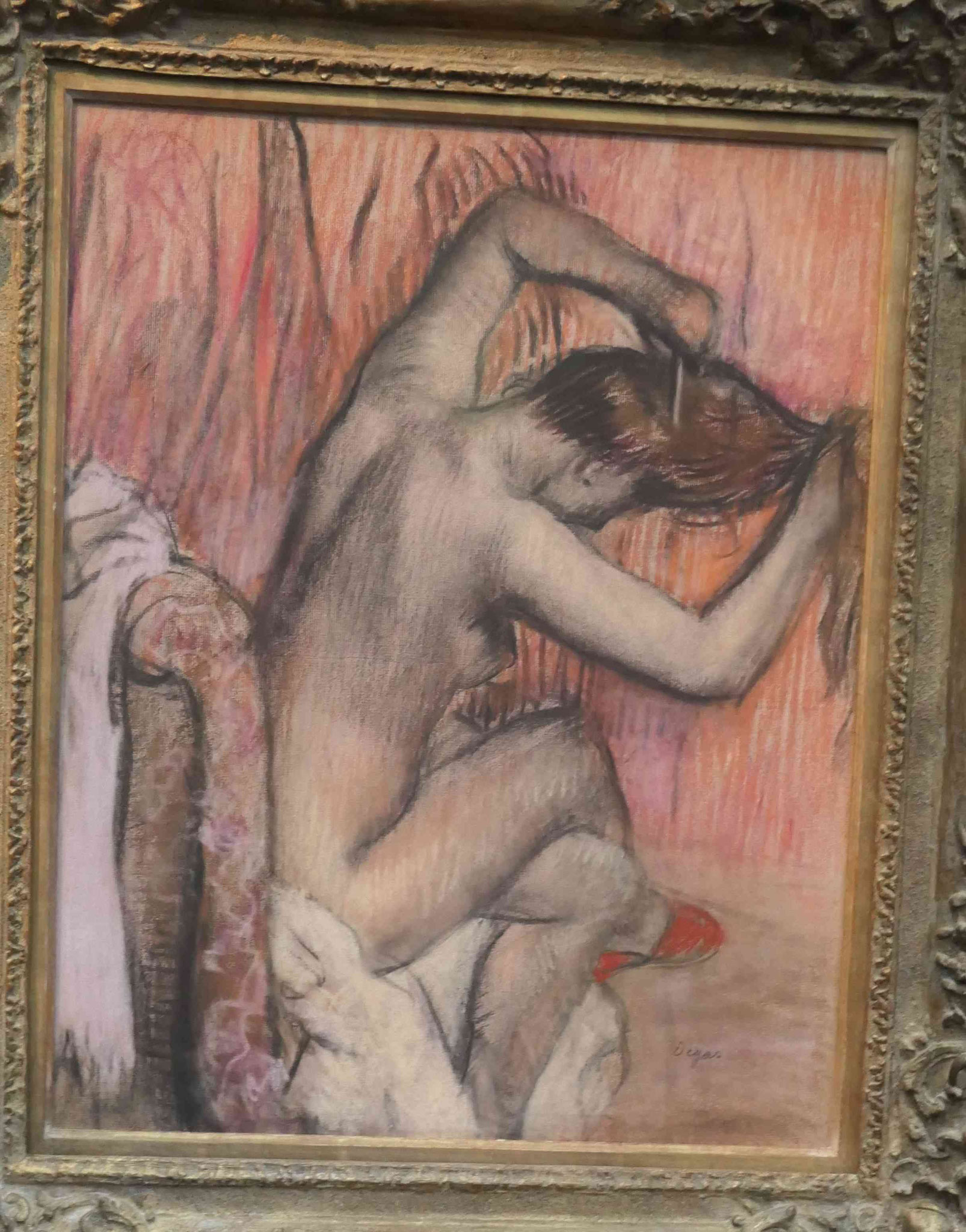 Edgar Degas, Sich kämmender Akt, Kohle und Pastell, 1886-1890,The Scharf Collection
