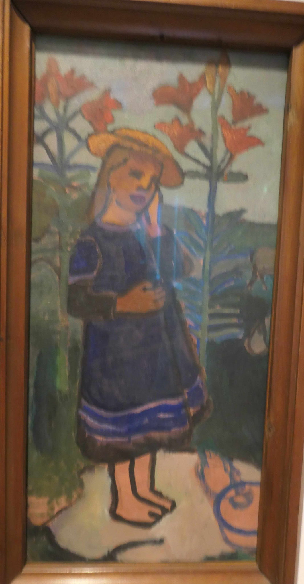 Paula Modersohn-Becker, Elsbeth zwischen Feuerlilien, Öltempera auf Leinwand, Modersohn-Becker Museum, Bremen