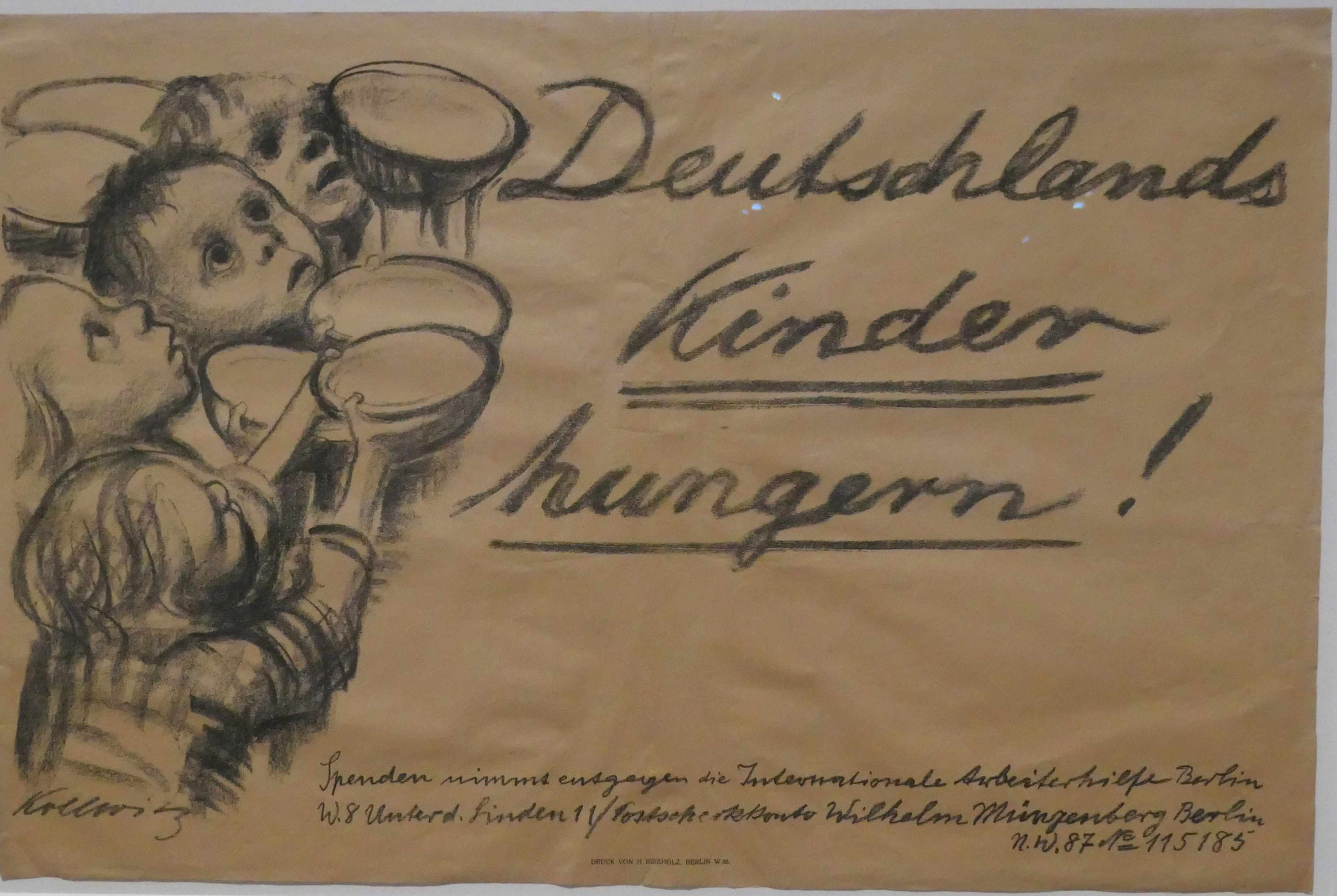Käthe Kollwitz, Deutschlands Kinder hungern, Kreidelithografie,1923, Käthe-Kollwitz-Museum, Berlin