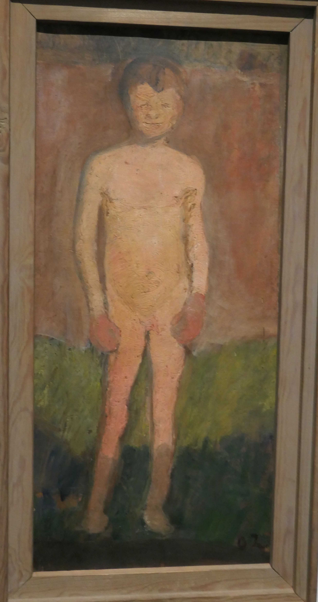 Paula Modersohn-Becker, Stehender nackter Junge im Sonnenlicht, Öl auf Pappe auf Leinwand, 19Museum Barkenhoff, Worpswede