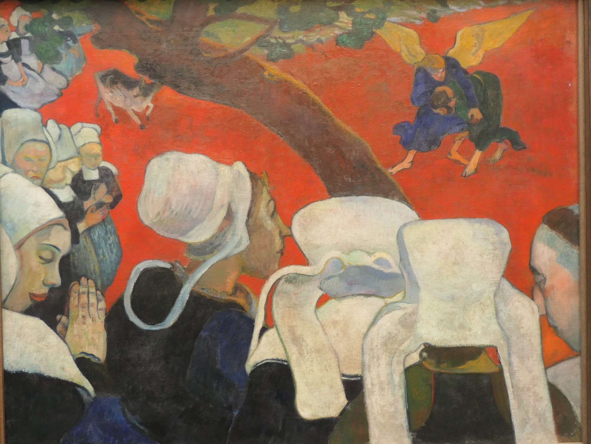 Paul Gauguin, Die Vision bei der Predigt, 1888, Scottish National  Gallery Edinburgh